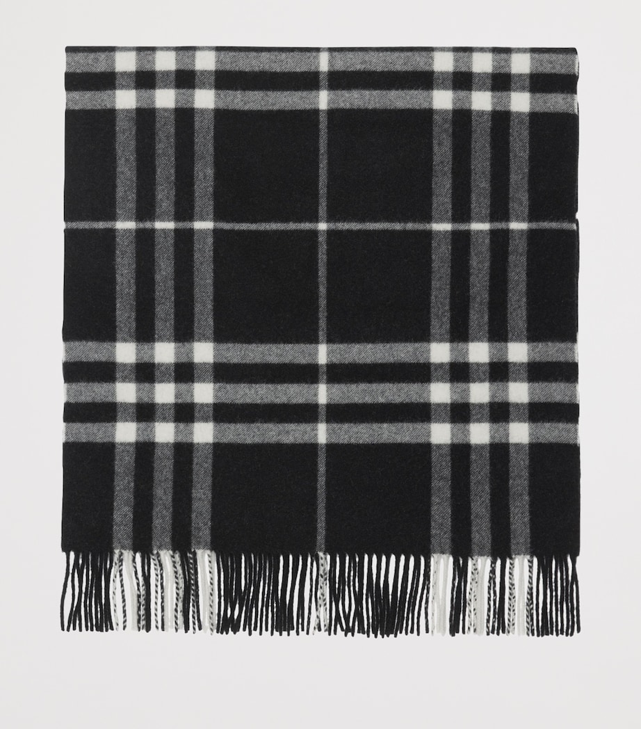 Cashmere Wide Check Scarf BLACK/CALICO Image 2