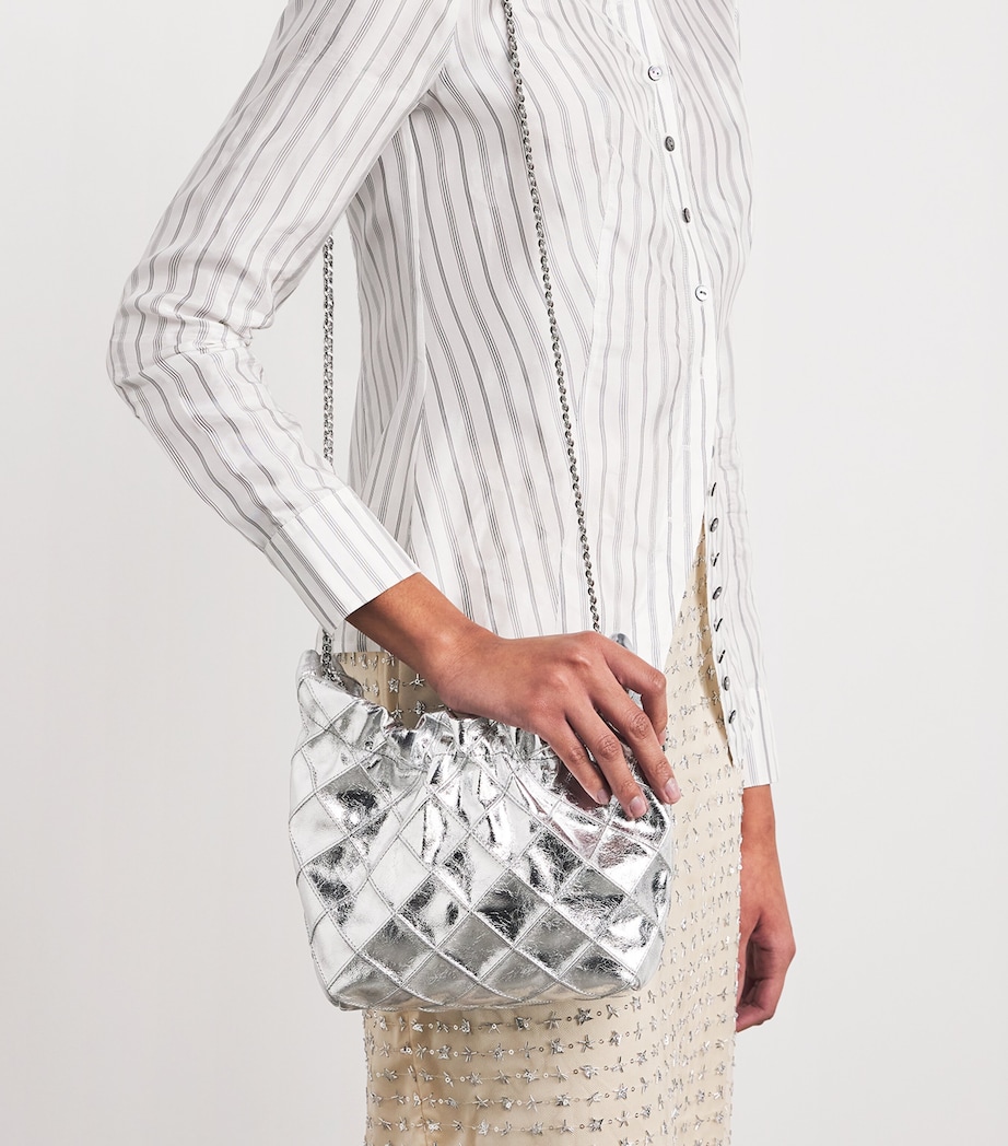 Mini Metallic Leather Fleming Shoulder bag SILVER Image 2