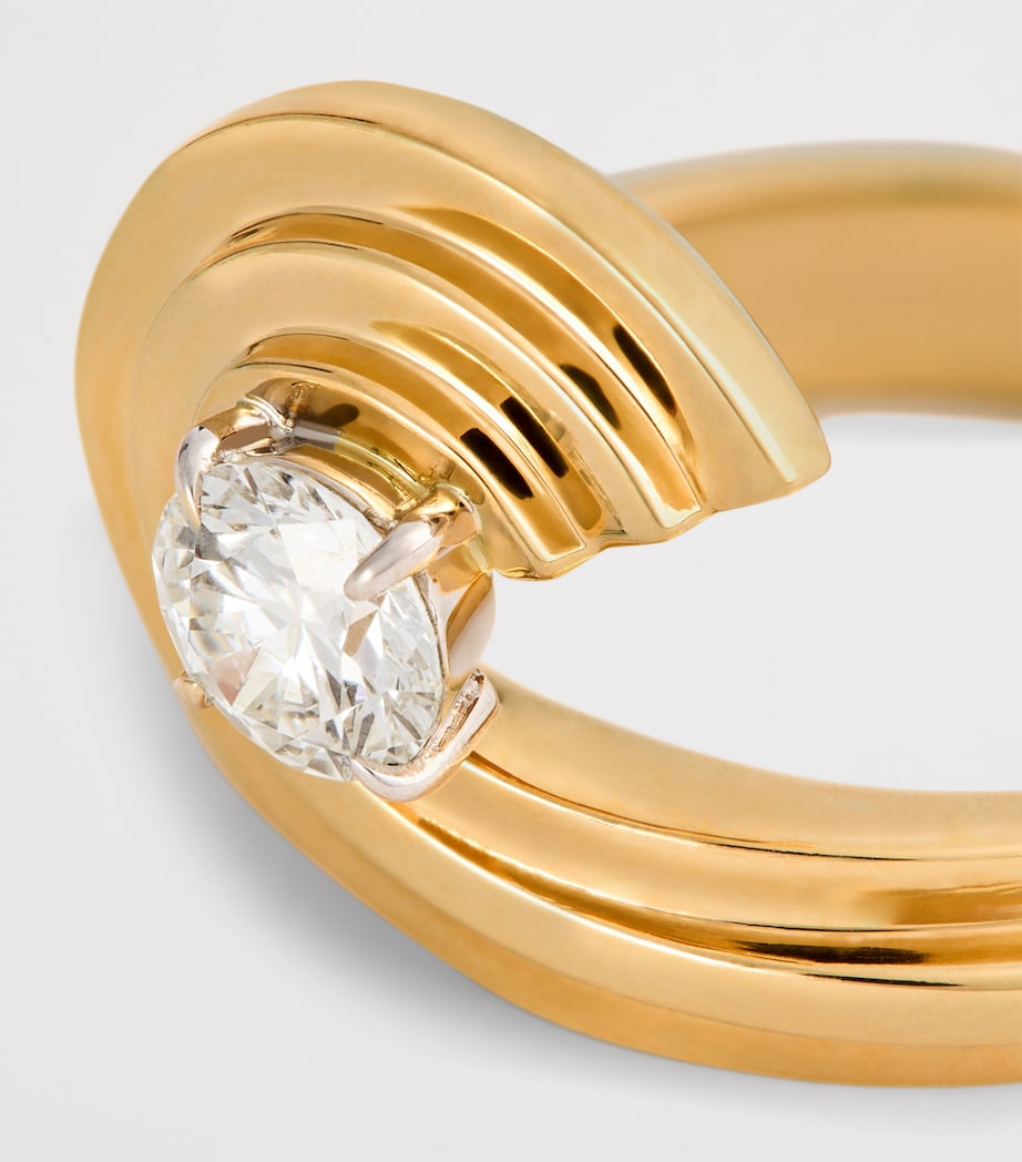 Yellow Gold and Diamond Sea Ring YELLOW GOLD Image 6