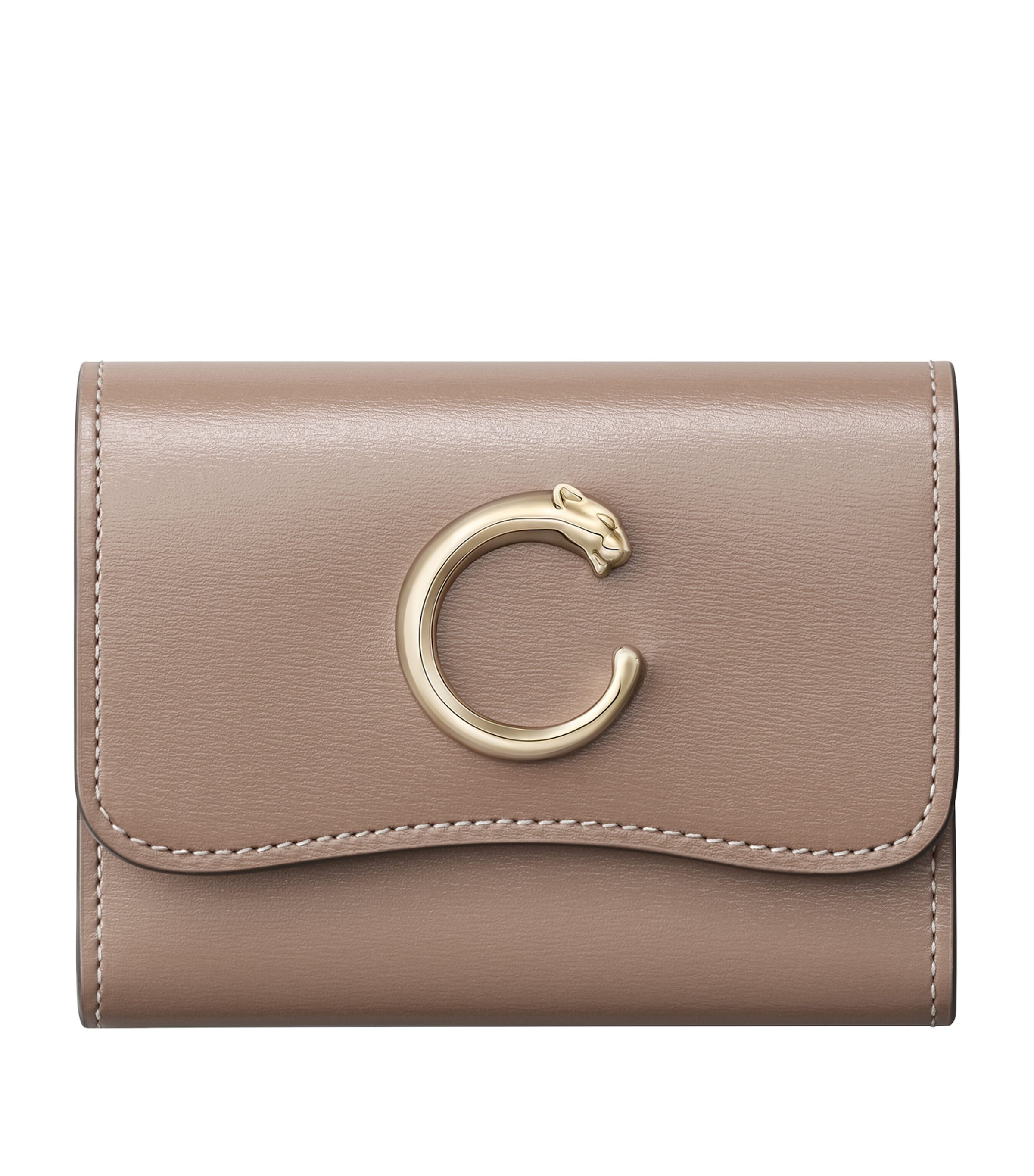 Calfskin Panthère de Cartier Mini Wallet BEIGE Image 1