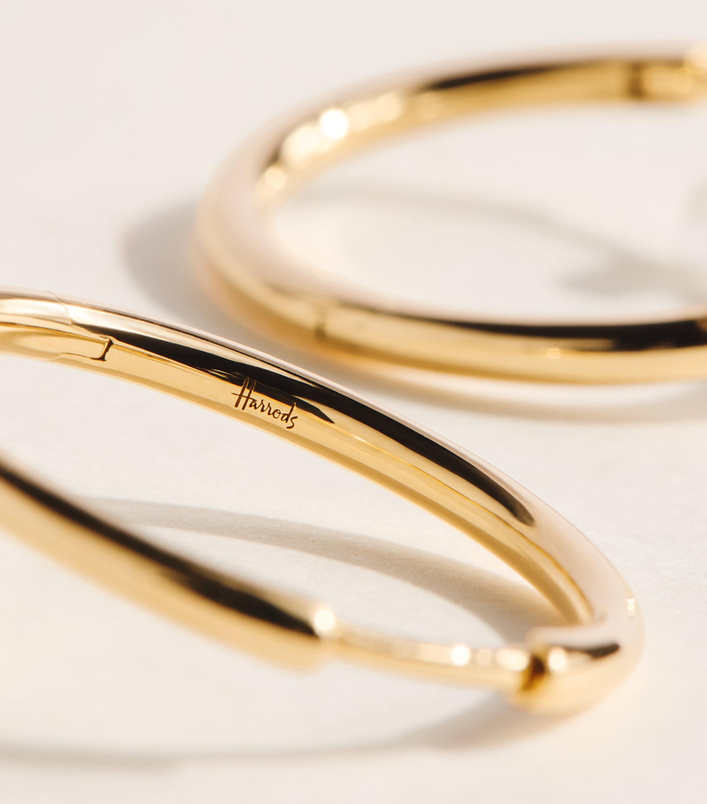 Harrods Large Yellow Gold Huggie Earrings Yellow Gold Image 5