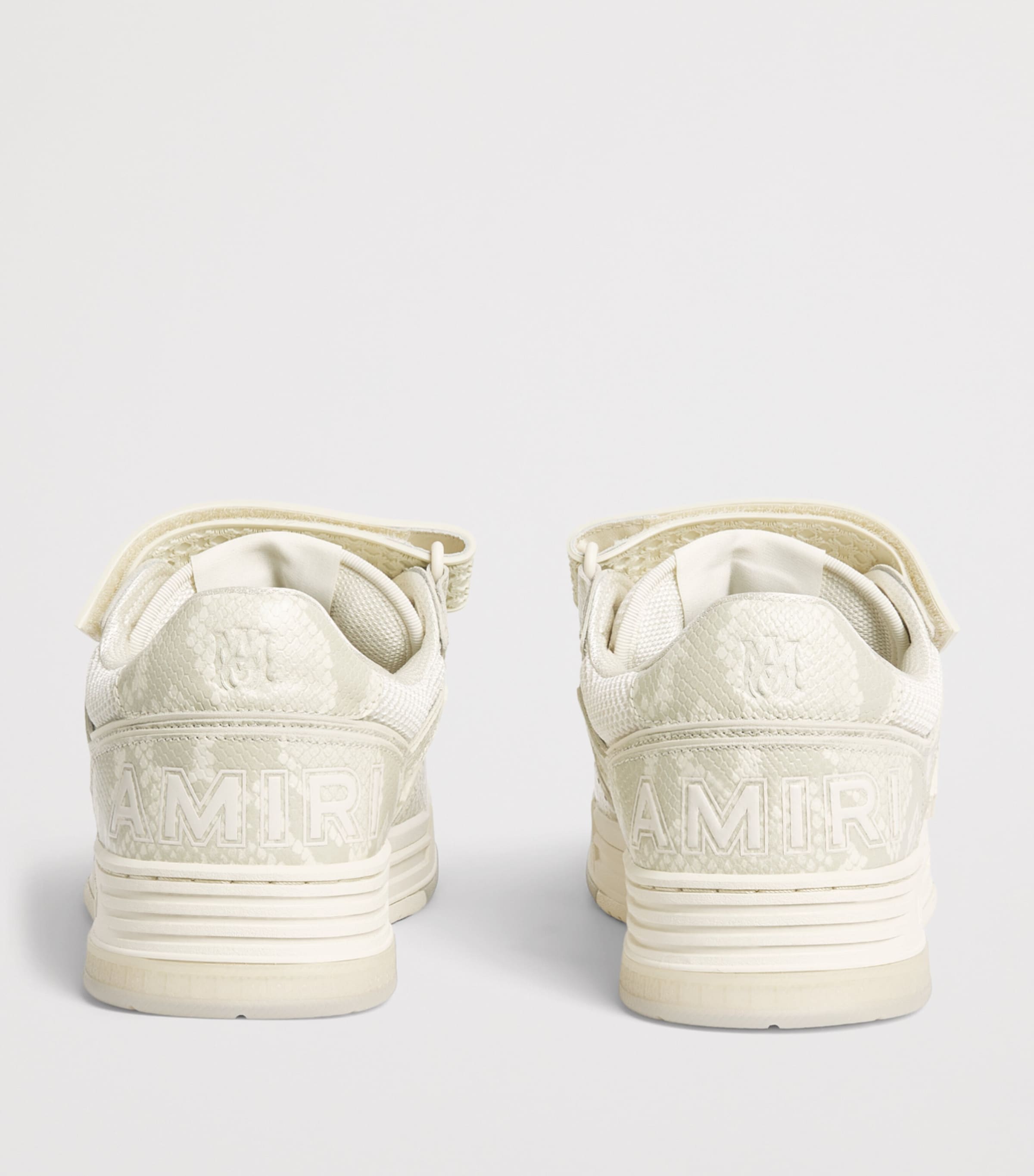 AMIRI Leather Snakeskin-Effect Skyline MA Sneakers Cream Image 4