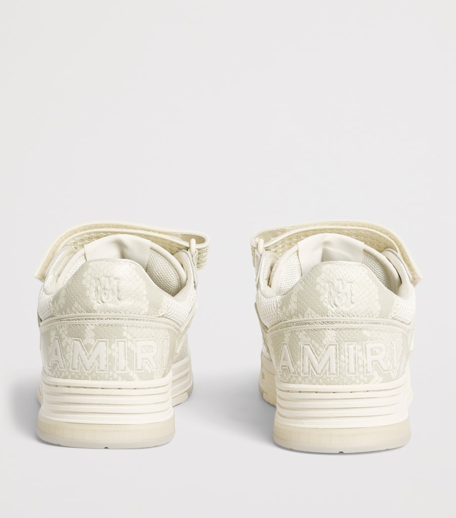 AMIRI Leather Snakeskin-Effect Skyline MA Sneakers Cream Image 4
