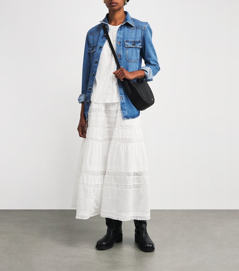 Cotton Rivoli Maxi Skirt WHITE Image 2
