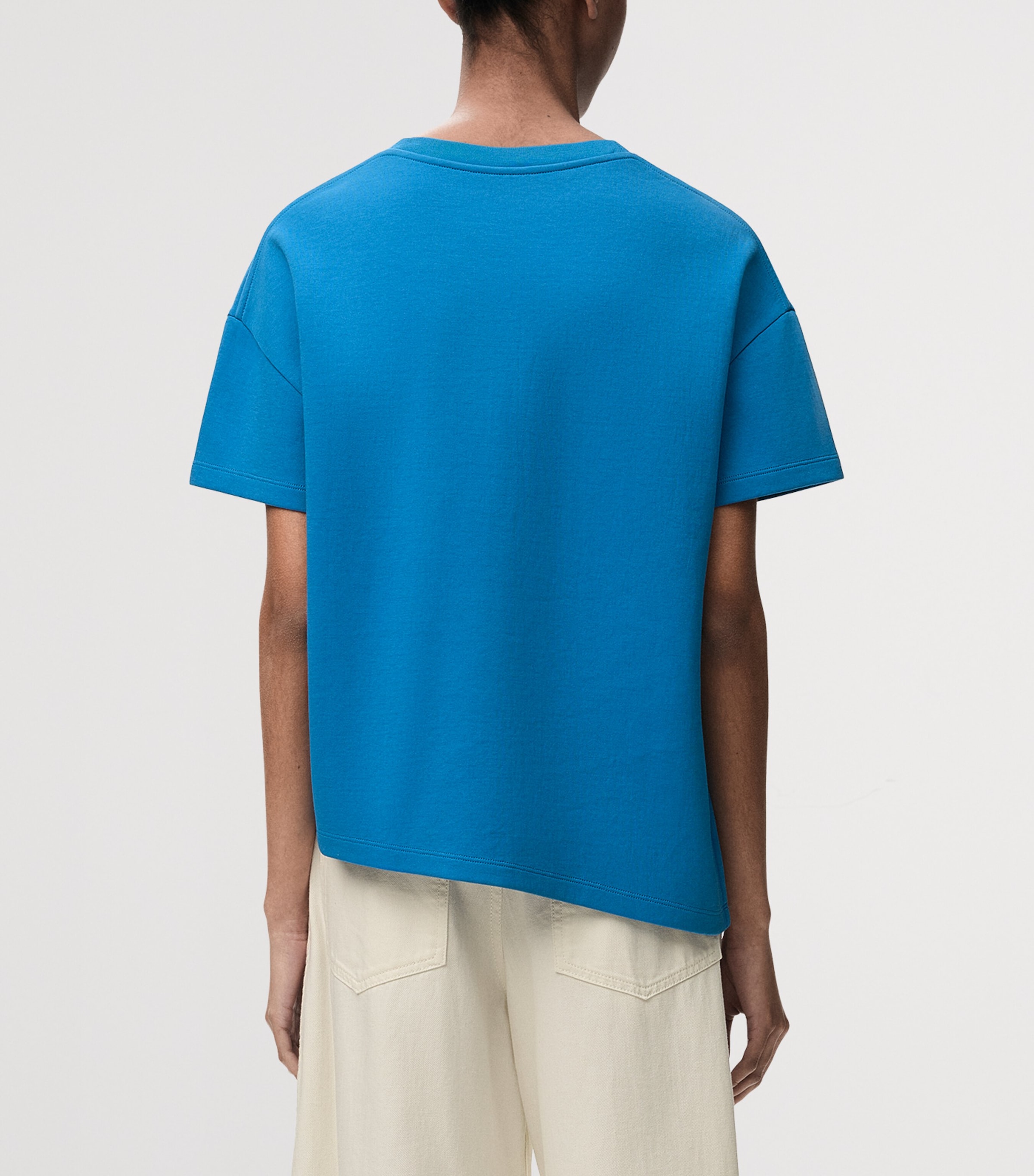 LOEWE Womens Asymmetric T-Shirt Blue Image 4