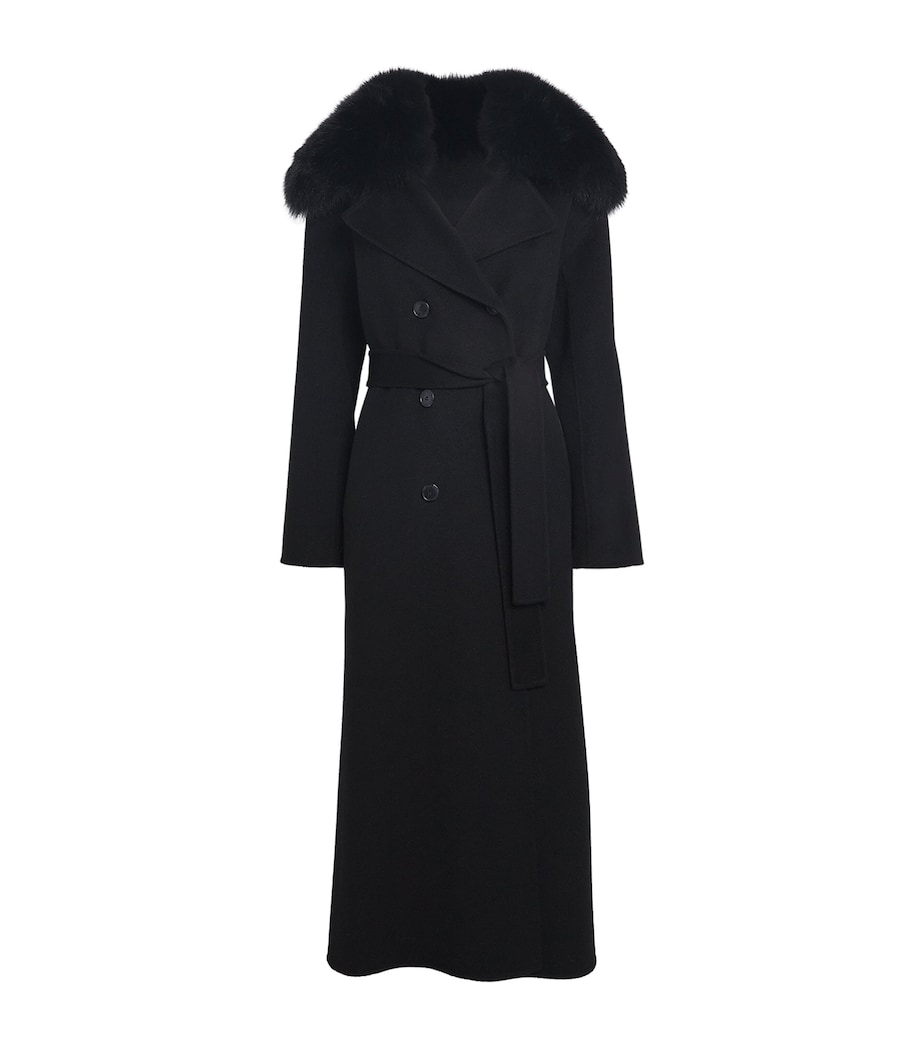 Fur-Trim Double-Breasted Coat C99 Image 1