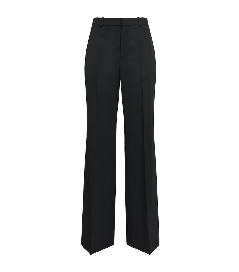 Chloé Womens Wool Flared Tailored Trousers Black Image 1