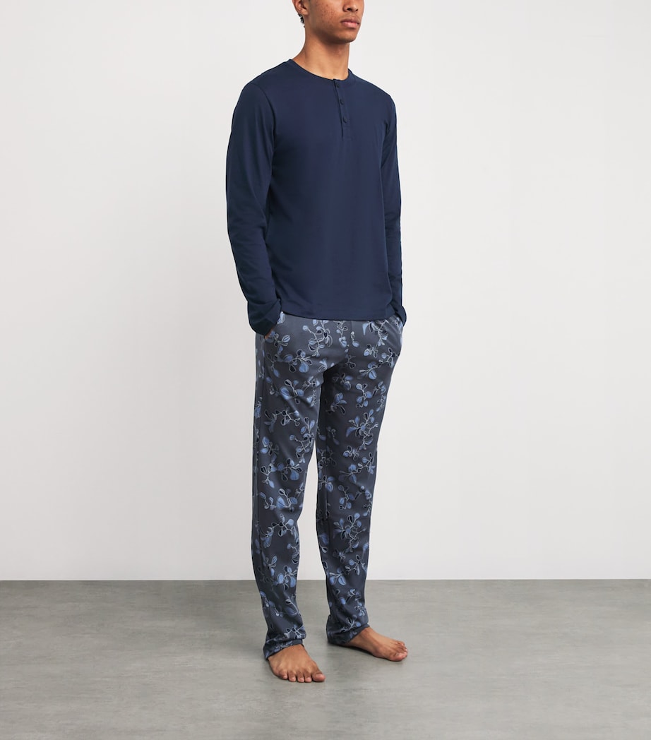 Cotton Night & Day Living Henley Shirt 1610 DEEP NAVY Image 2