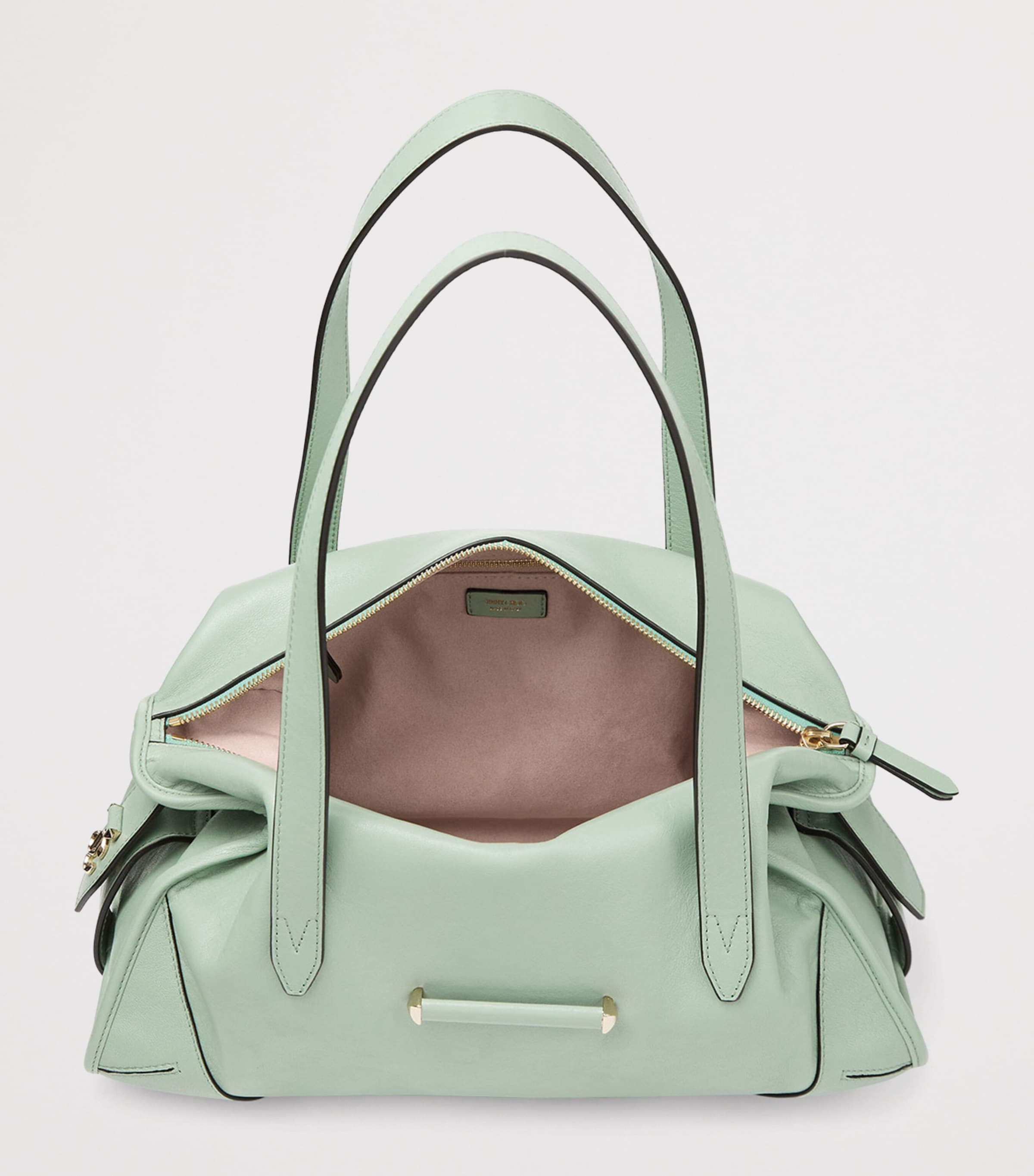 Medium Leather Bar Holdall Bag VERDE/SHINY GOLD Image 4