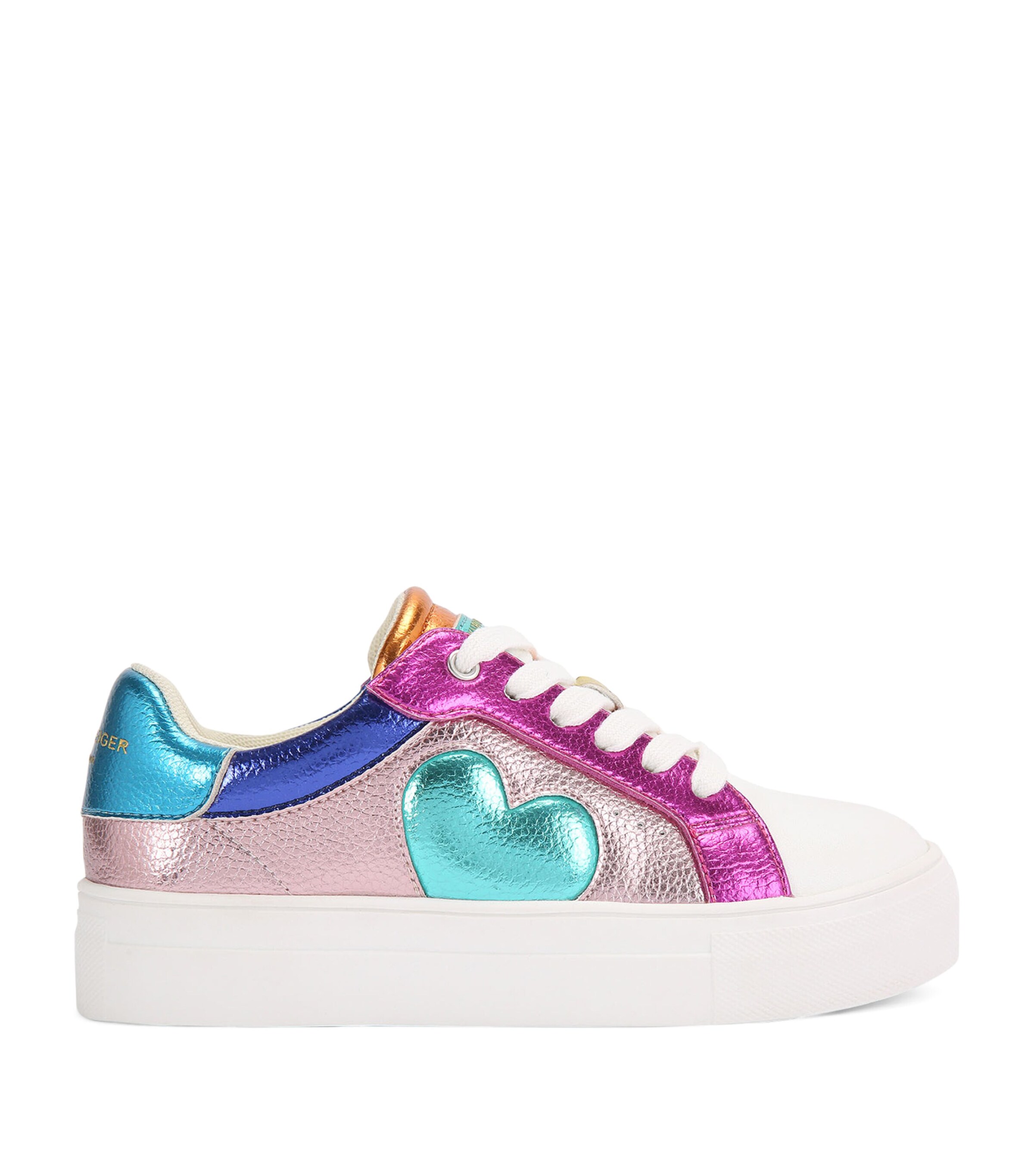 Kurt Geiger London Leather Mini Lana Heart Sneakers | Kids New In | Baby Clothing | Baby Shoes | Trainers | Designers | Kurt Geiger London