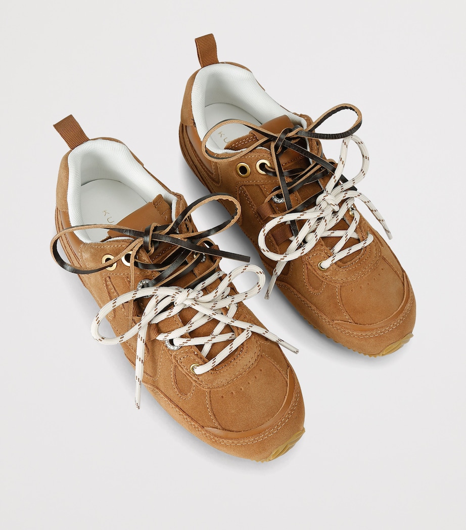 Kurt Geiger London Suede Slim Runner Sneakers Tan Image 4