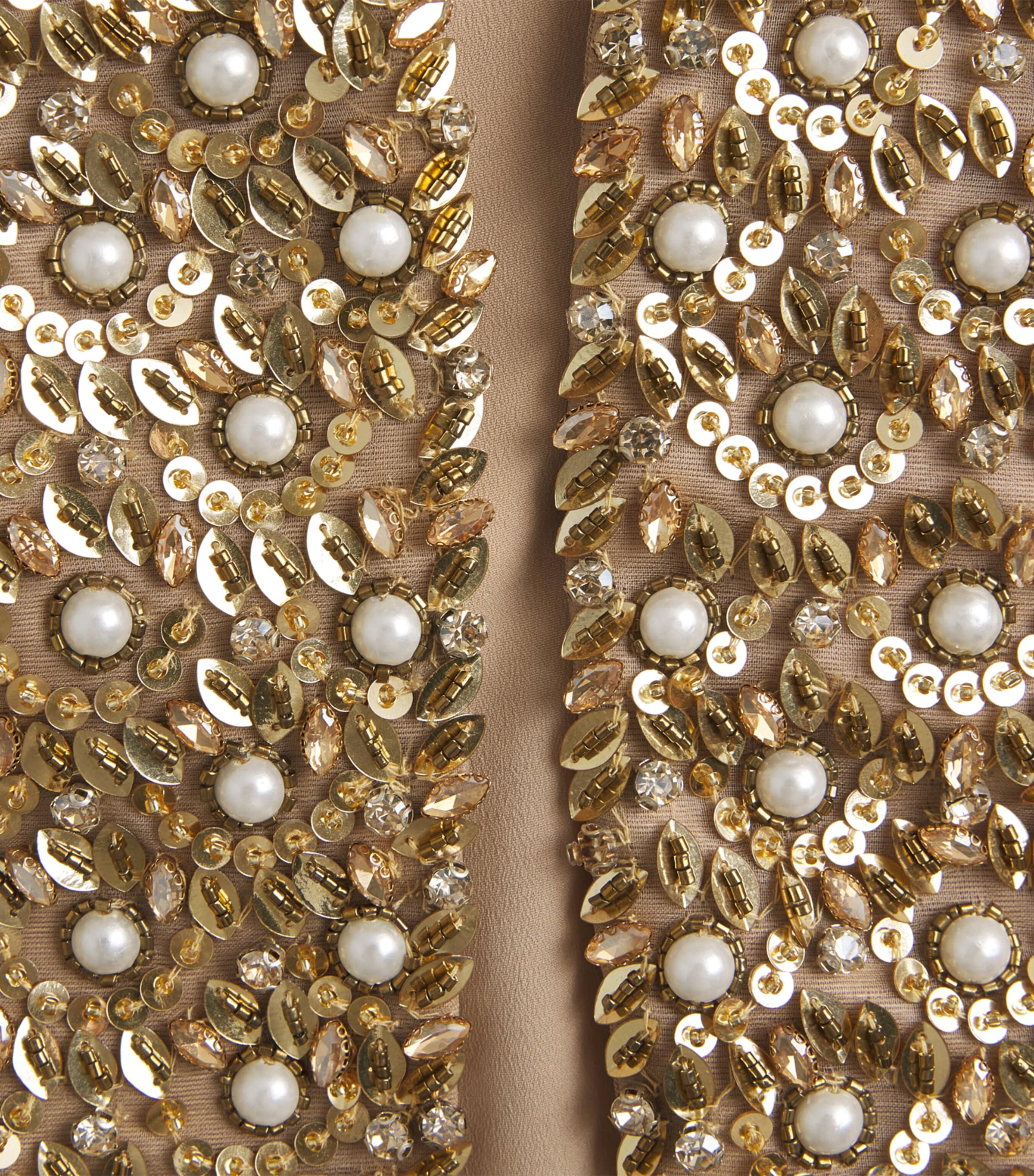 Carolina Herrera Womens Embellished Cropped Jacket Gold Image 6
