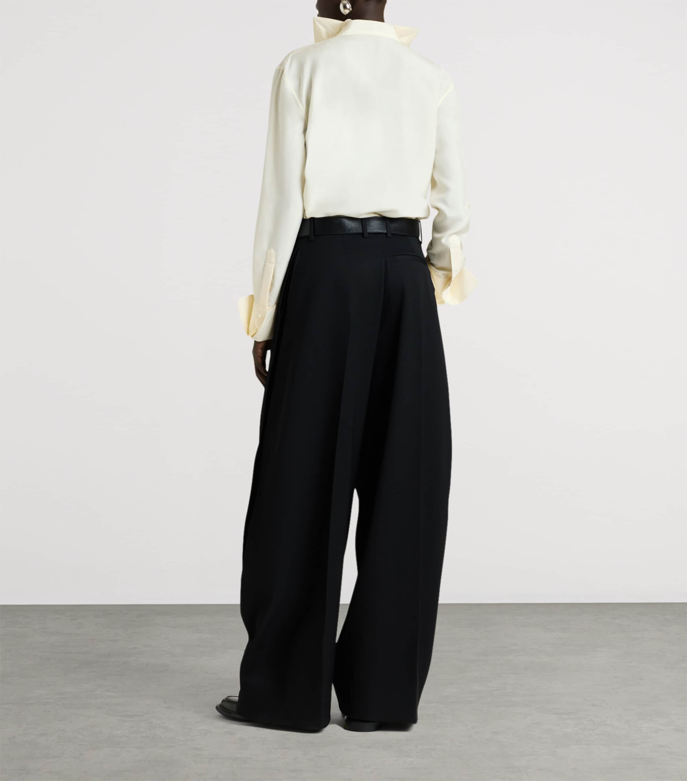 Givenchy Womens Silk Reverse-Collar Shirt Image 3