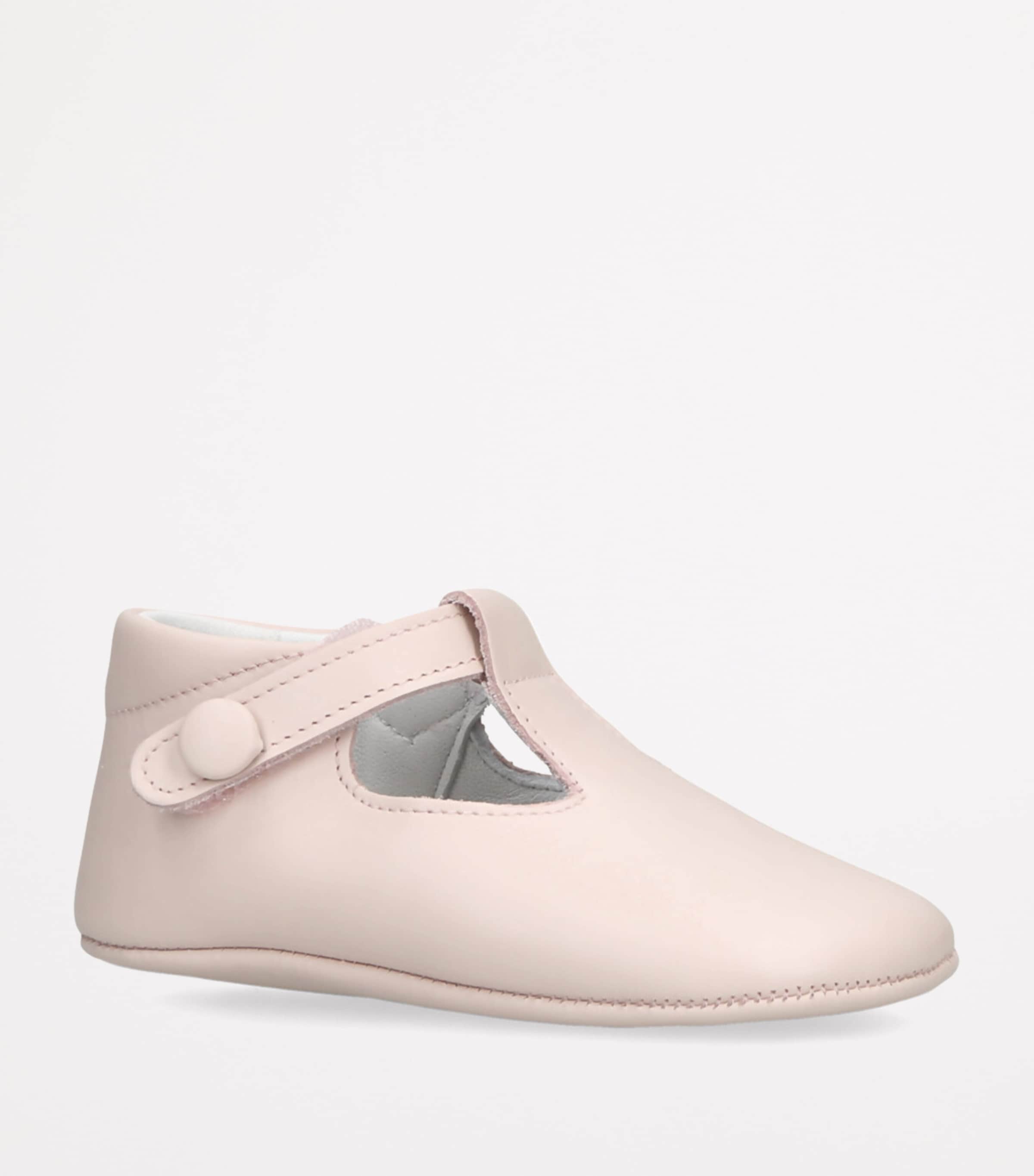 Leather Poppie Crib Shoes PALE PINK Image 3