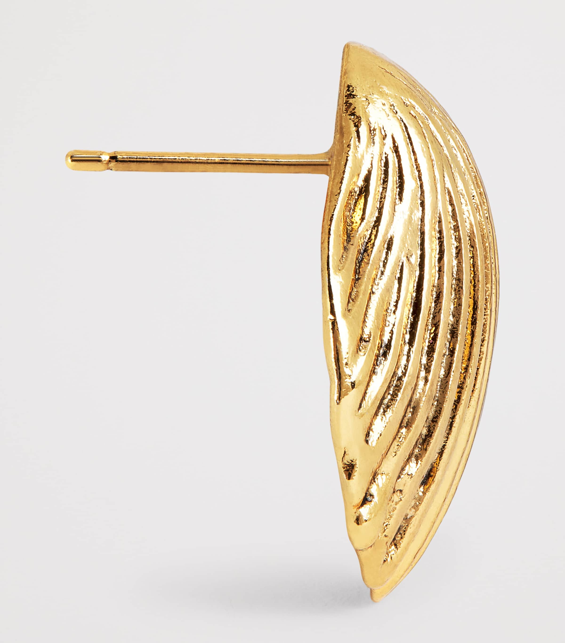 Rixo Gold-Plated Meyra Shell Earrings Gold Image 4