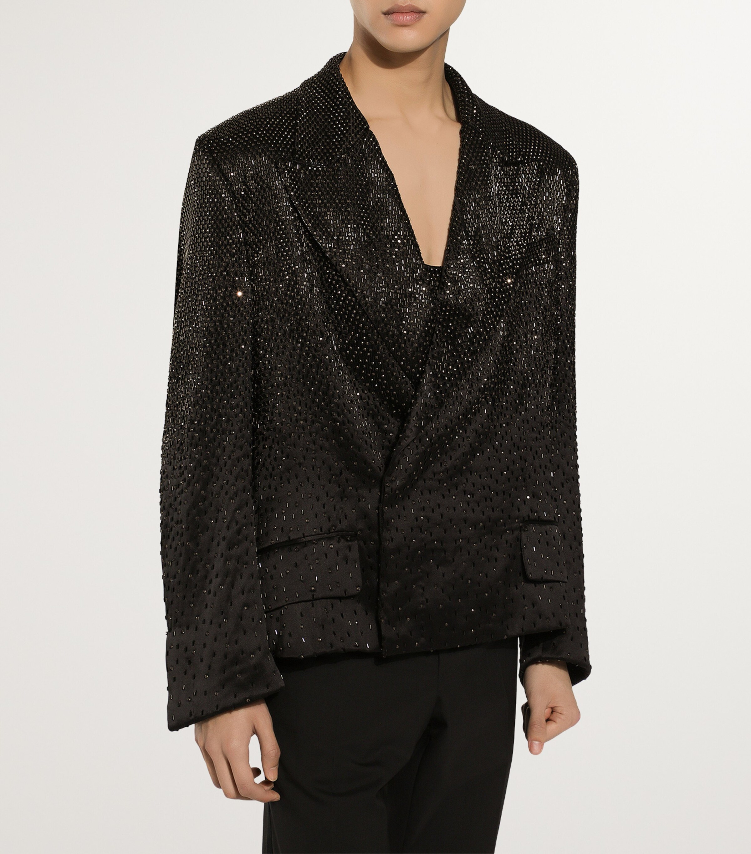 Embellished Satin Suit Jacket S9000-MULTI Image 4