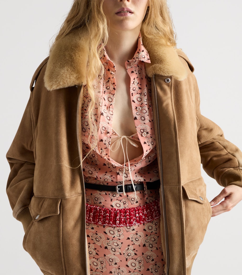 Stretch-Silk Georgette Floral Mini Skirt F0D61 Image 4