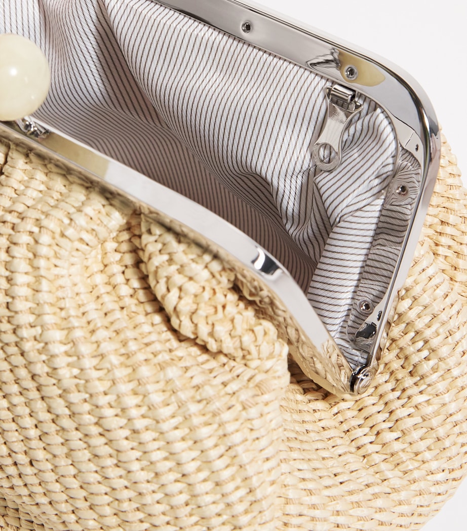 Small Raffia-Effect Pasticcino Bag MILK Image 4