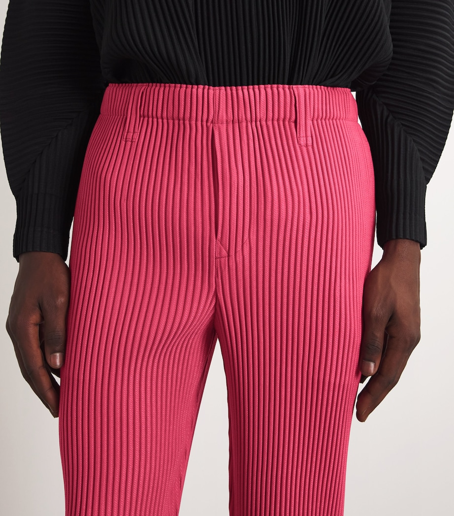 Homme Plissé Issey Miyake Mens Pleated Straight Trousers Pink Image 4
