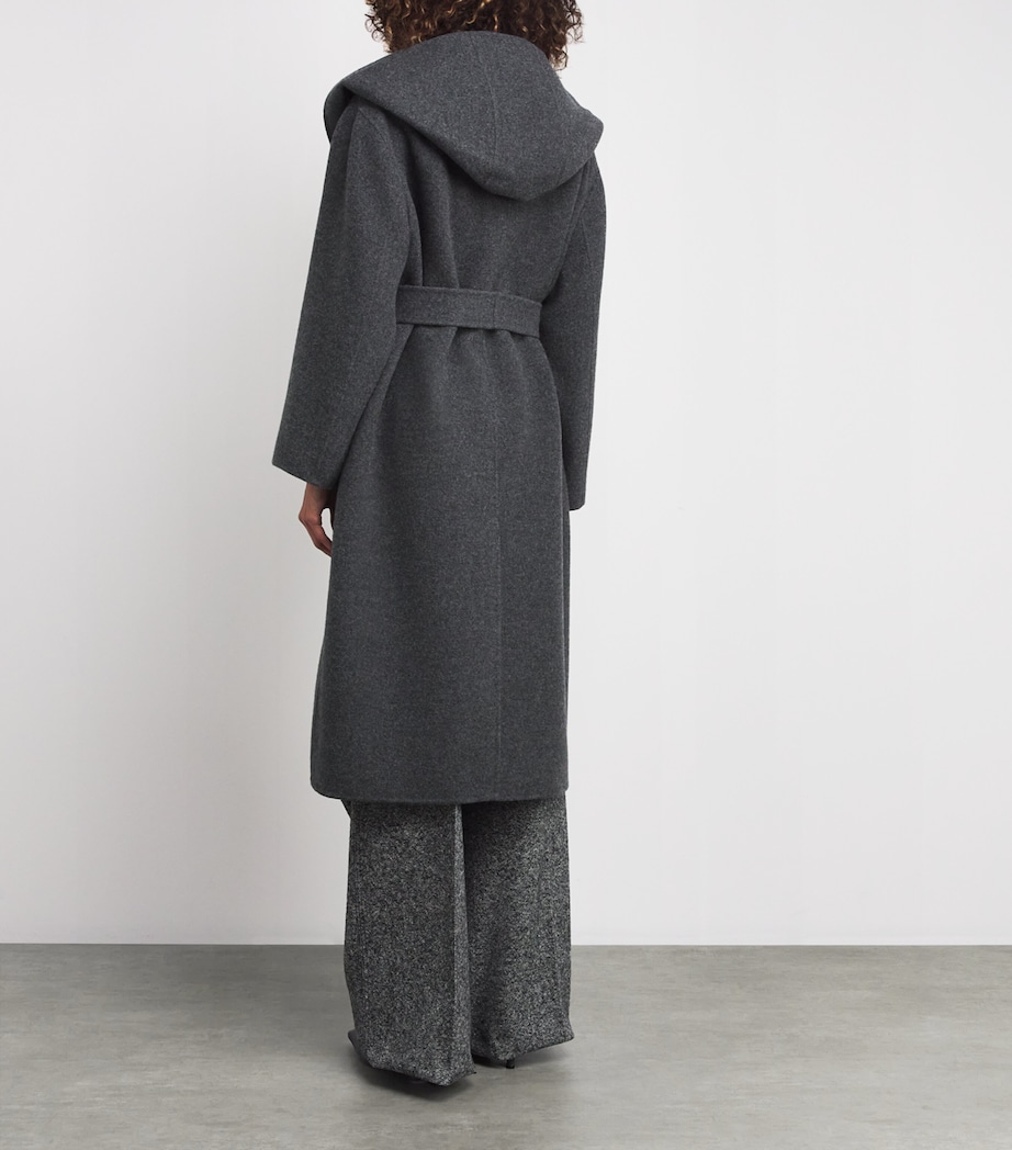 Virgin Wool-Cashmere Hooded Coat MEDIUM GREY Image 4