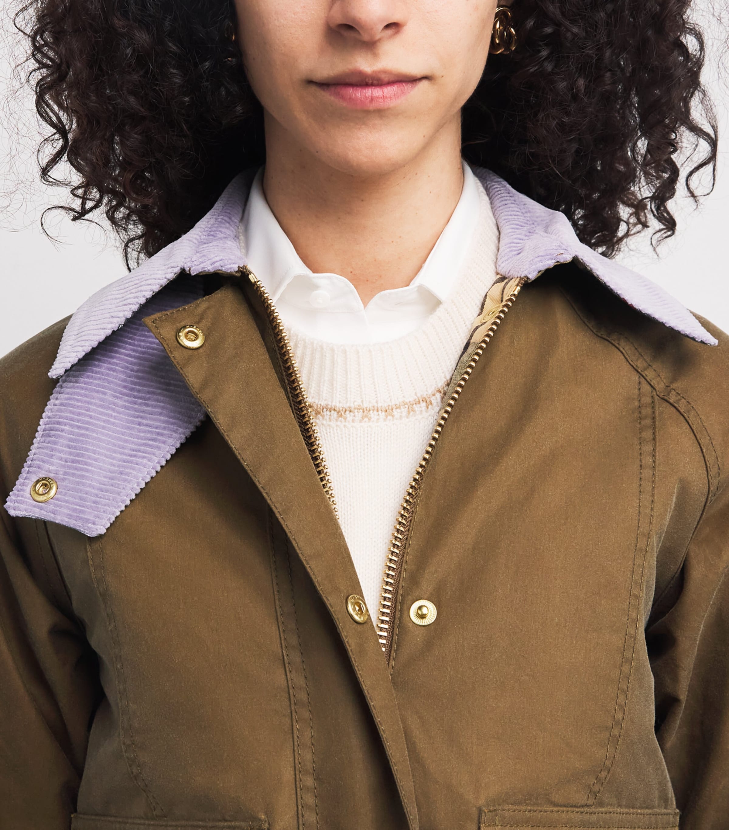 Waxed Cropped Beadnell Jacket SAND/DRESS/HEATHER M Image 6