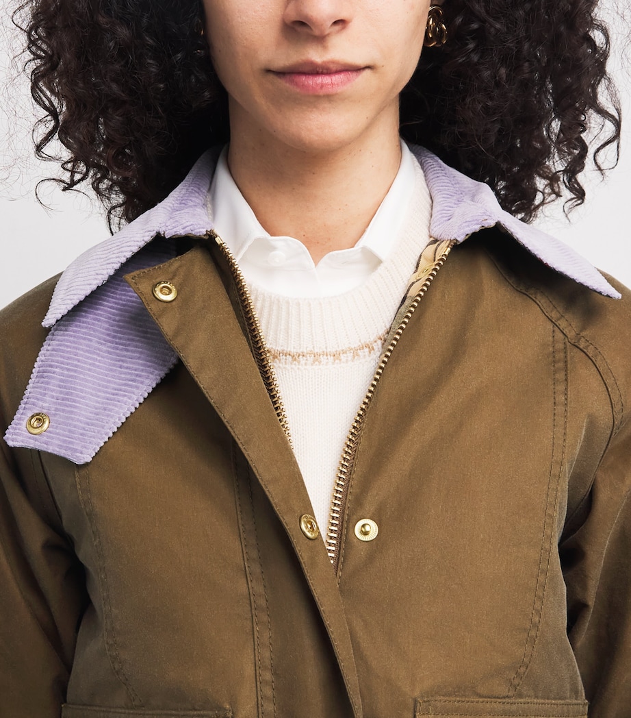 Waxed Cropped Beadnell Jacket SAND/DRESS/HEATHER M Image 6