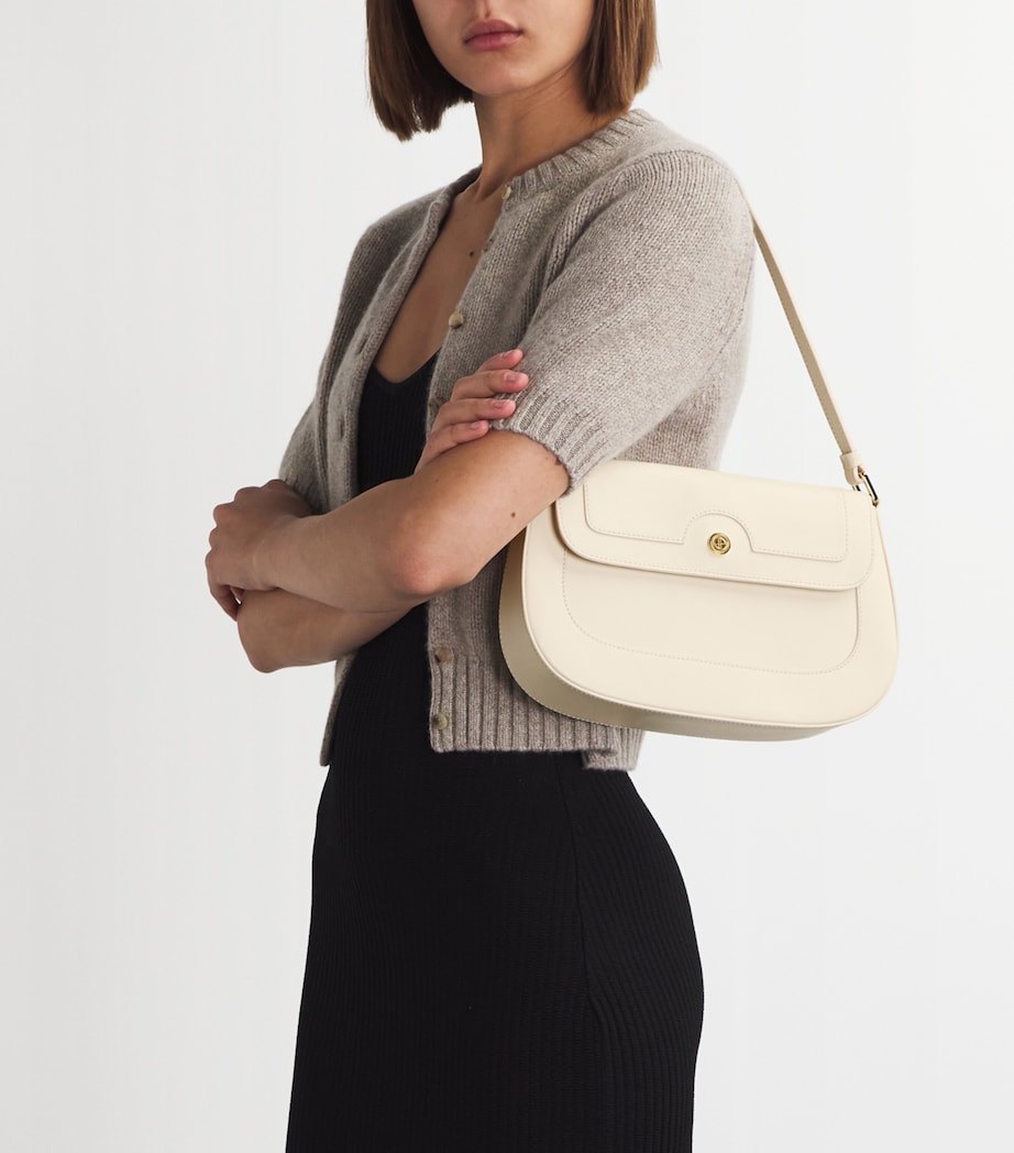 Harrods Leather Shoulder Bag Birch Image 5