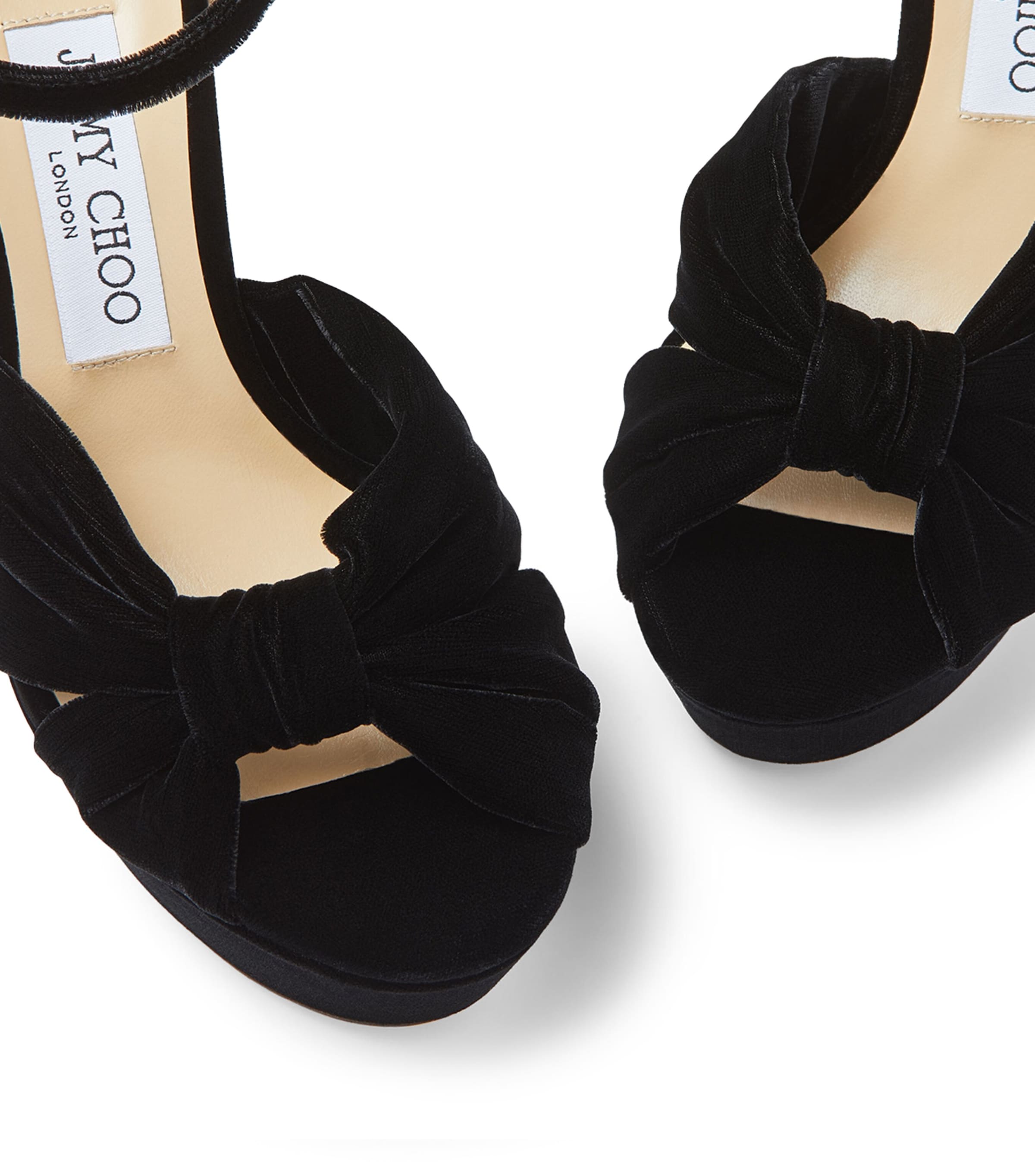 Heloise 120 Velvet Platform Sandals BLACK Image 6