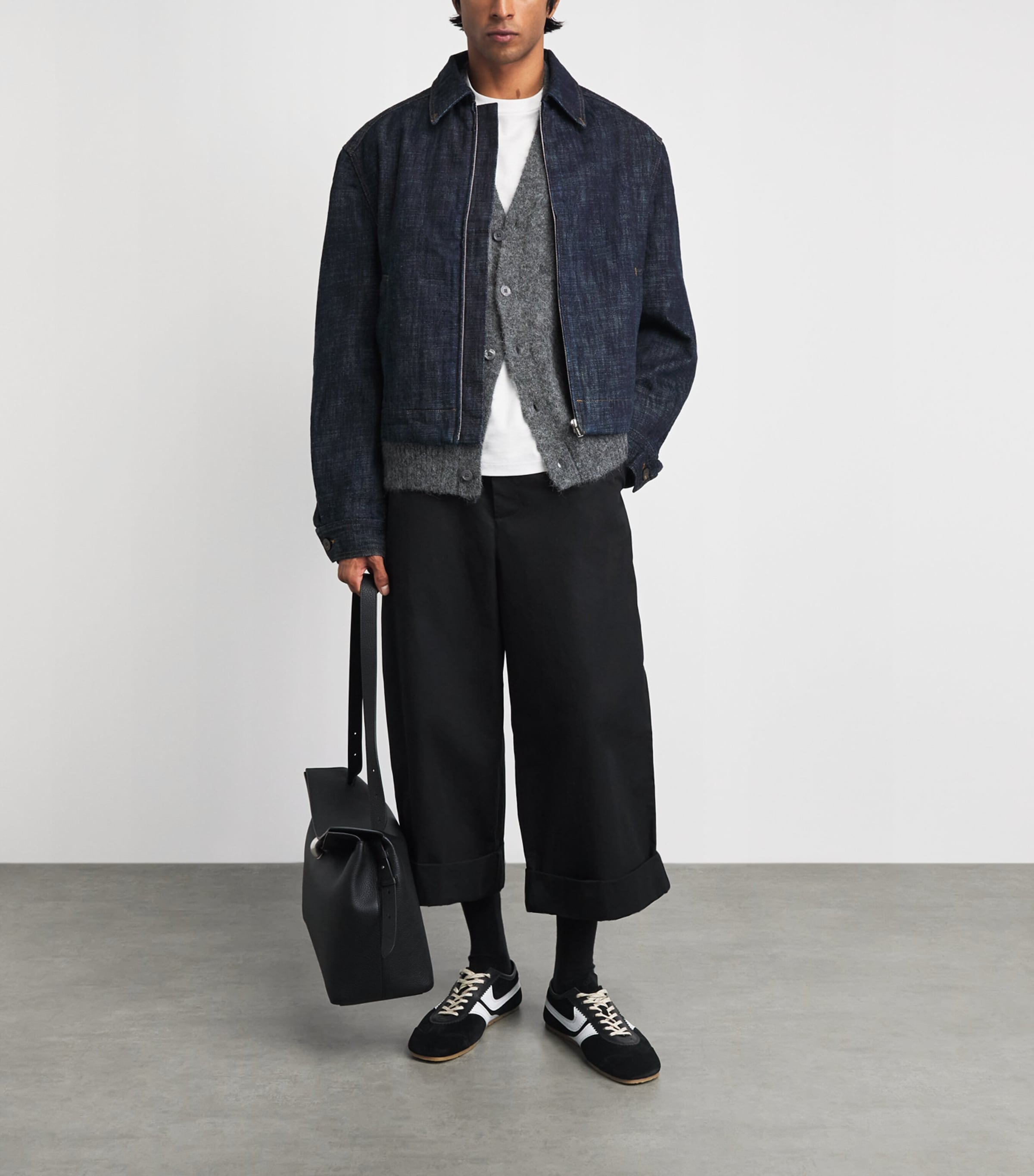 Jacquemus Mens Logo Denim Jacket Dark Navy Image 2