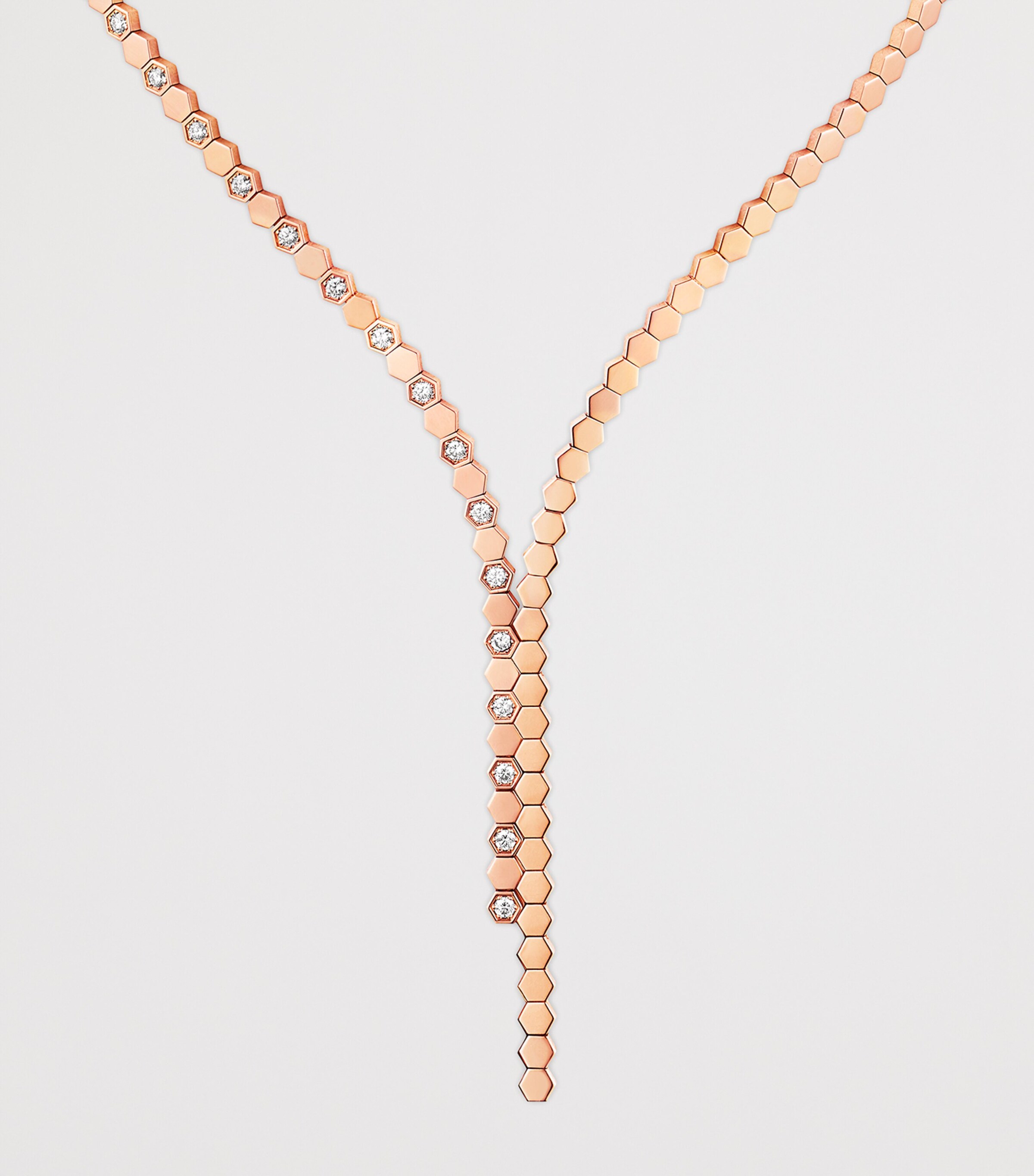 Chaumet Rose Gold and Diamond Bee de Chaumet Asymmetric Necklace Pink Gold Image 2