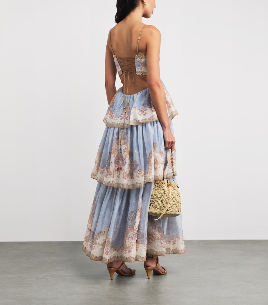 Cotton-Silk Tiered Daylight Maxi Dress WLLPAPR FLRL DNMWPFD Image 3