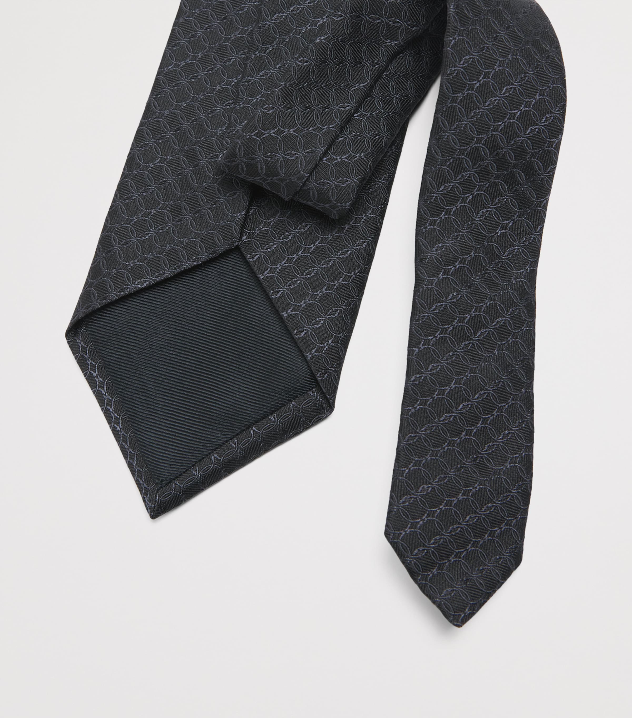 Eton Silk Geomteric Tie Black Image 3
