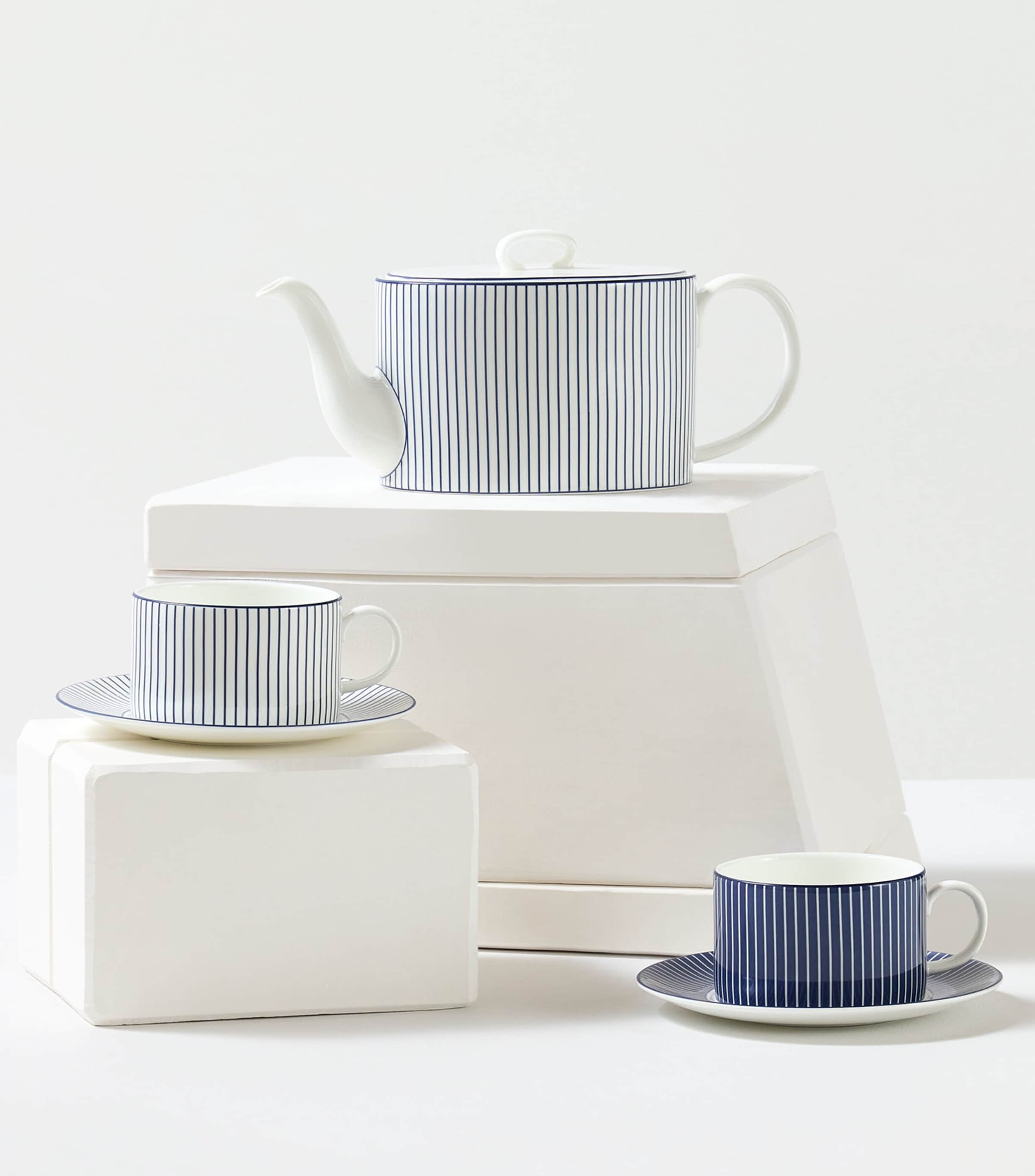Wedgwood Pinstripe Teacup and Saucer White Image 5