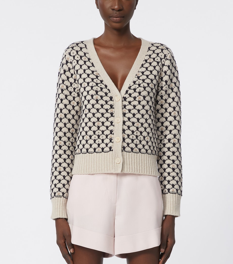 Wool-Cashmere Jacquard Cardigan BEIGE Image 3