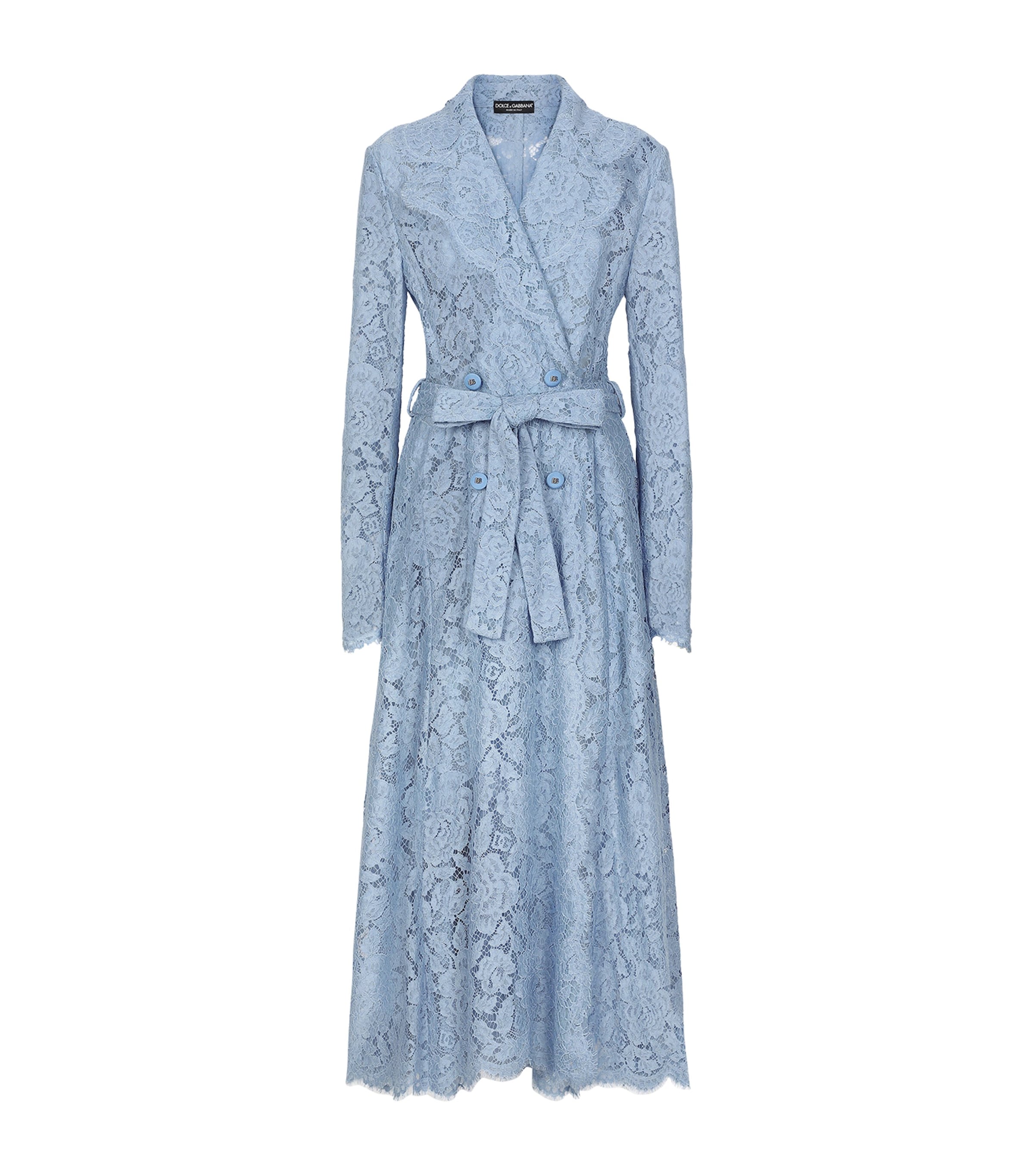 Dolce & Gabbana Wrap-around Floral Midi Dress In Blue