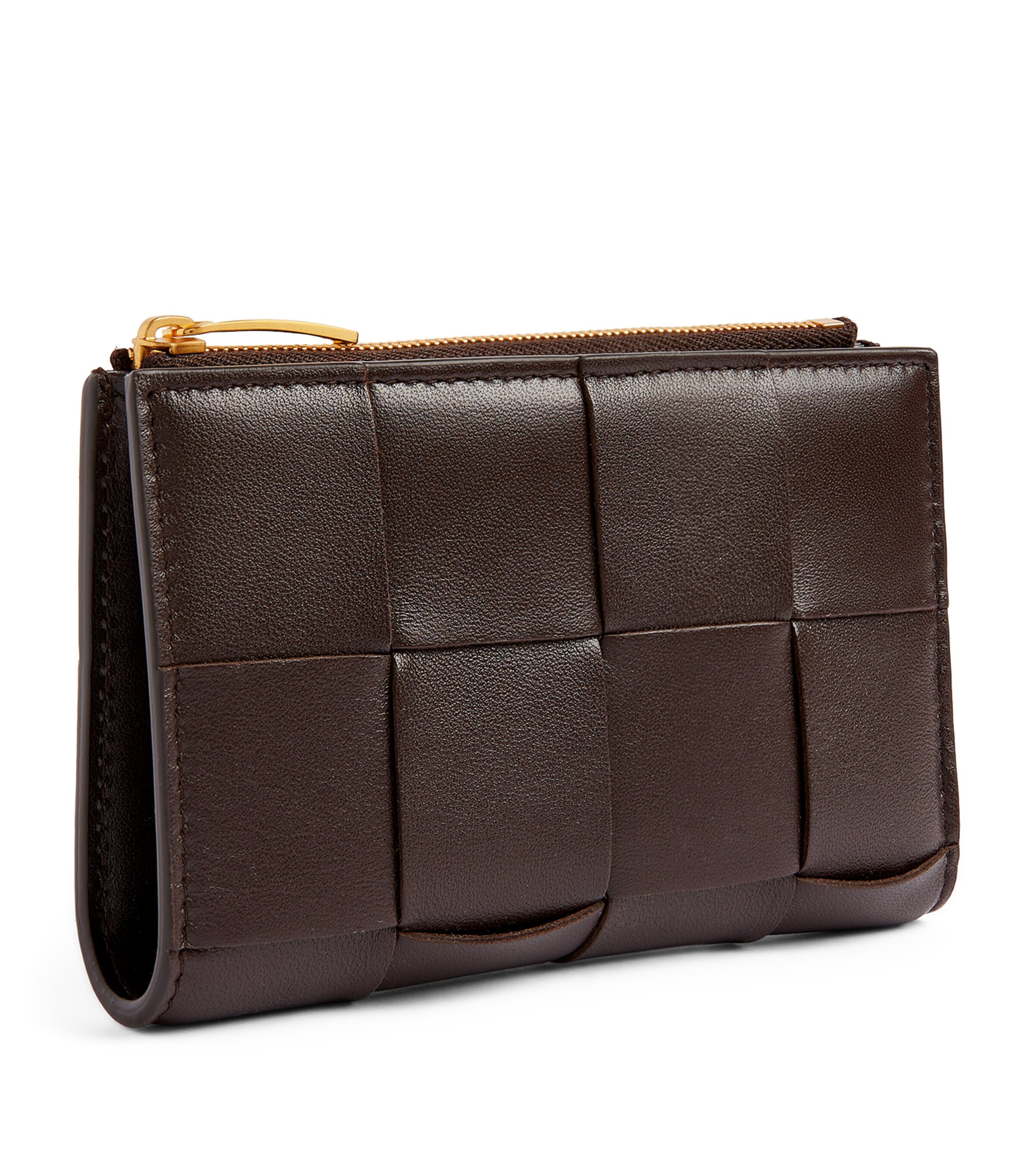 Bottega Veneta Leather Intrecciato Bifold Wallet Fondant Gold Image 3