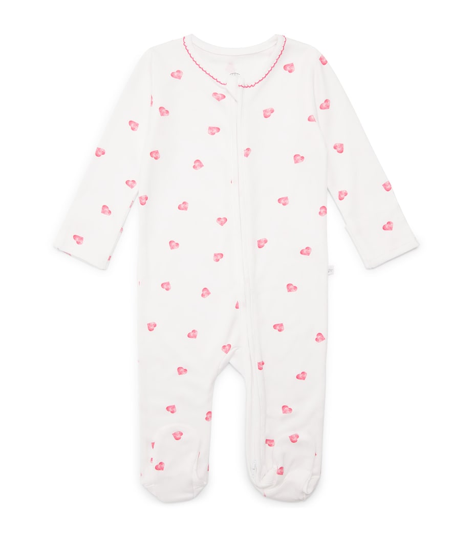 Rosa & Blue Bamboo-Organic Cotton Heart All-In-One (3-6 Months) Pink Heart Image 1