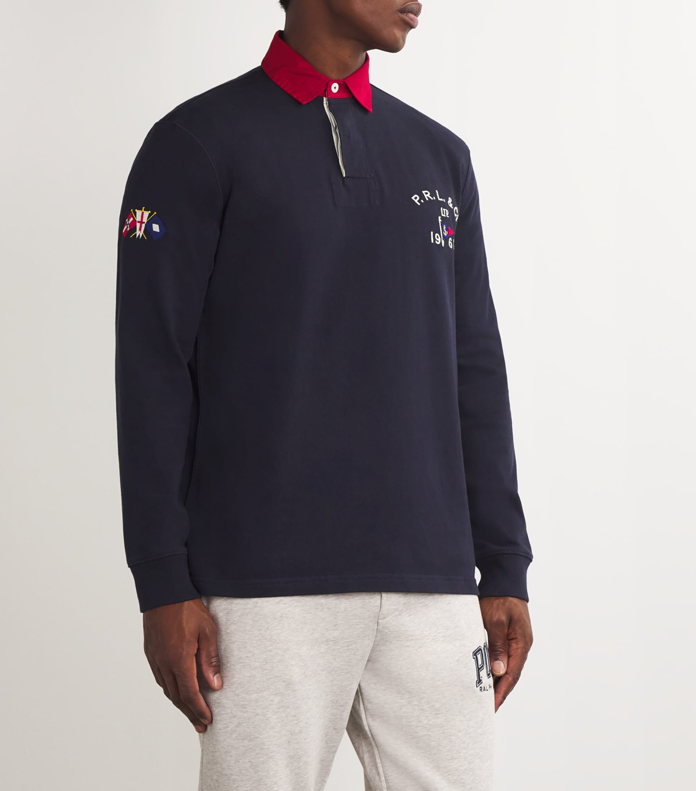 Polo Ralph Lauren Mens Cotton Logo Rugby Shirt Navy Image 3