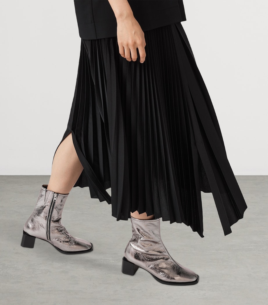 Leather Avril Boots GUNMETAL GREY Image 3