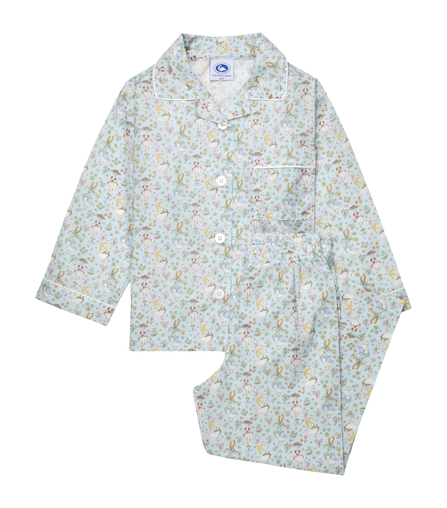 Tana Lawn Cotton Liberty Print Pyjamas (2-5 Years) SEA BLUE Image 1