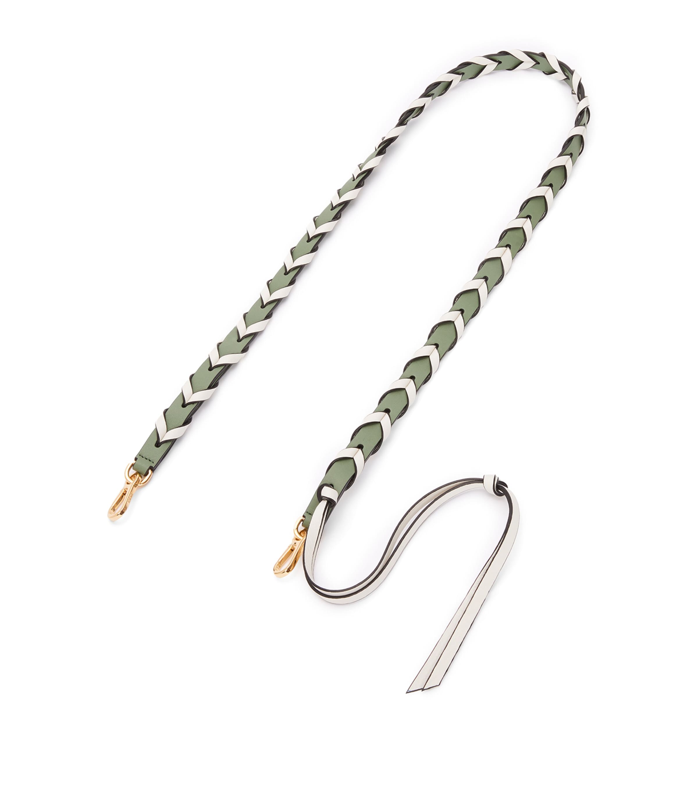 Loewe Leather Braided Strap In Green