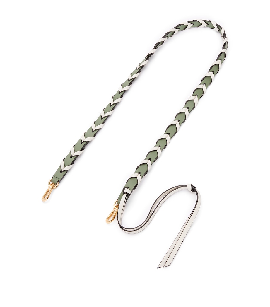 Leather Braided Strap AVOCADO/SOFT WHITE Image 1