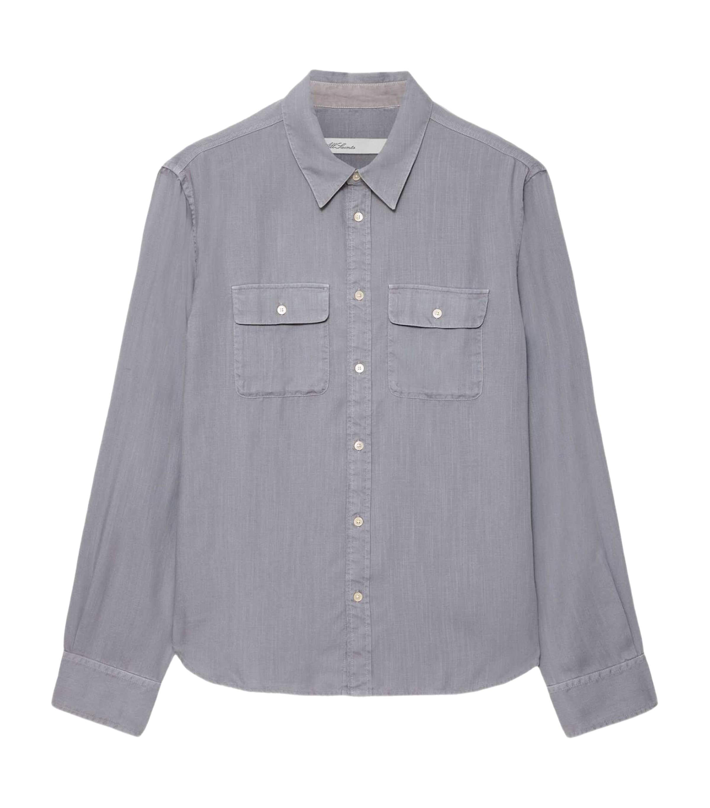 AllSaints Mens Bond Shirt Cloud Grey Image 1