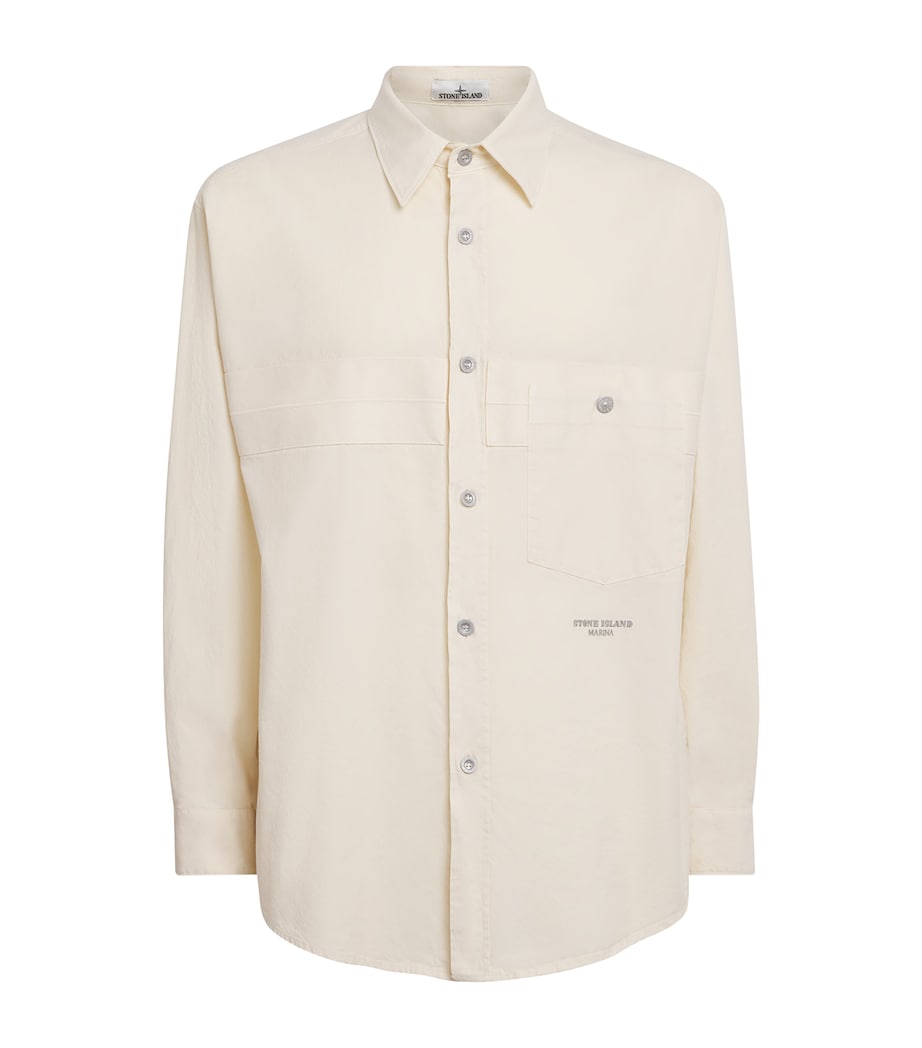 Stone Island Mens Organic Cotton Garment-Dyed Overshirt Image 1