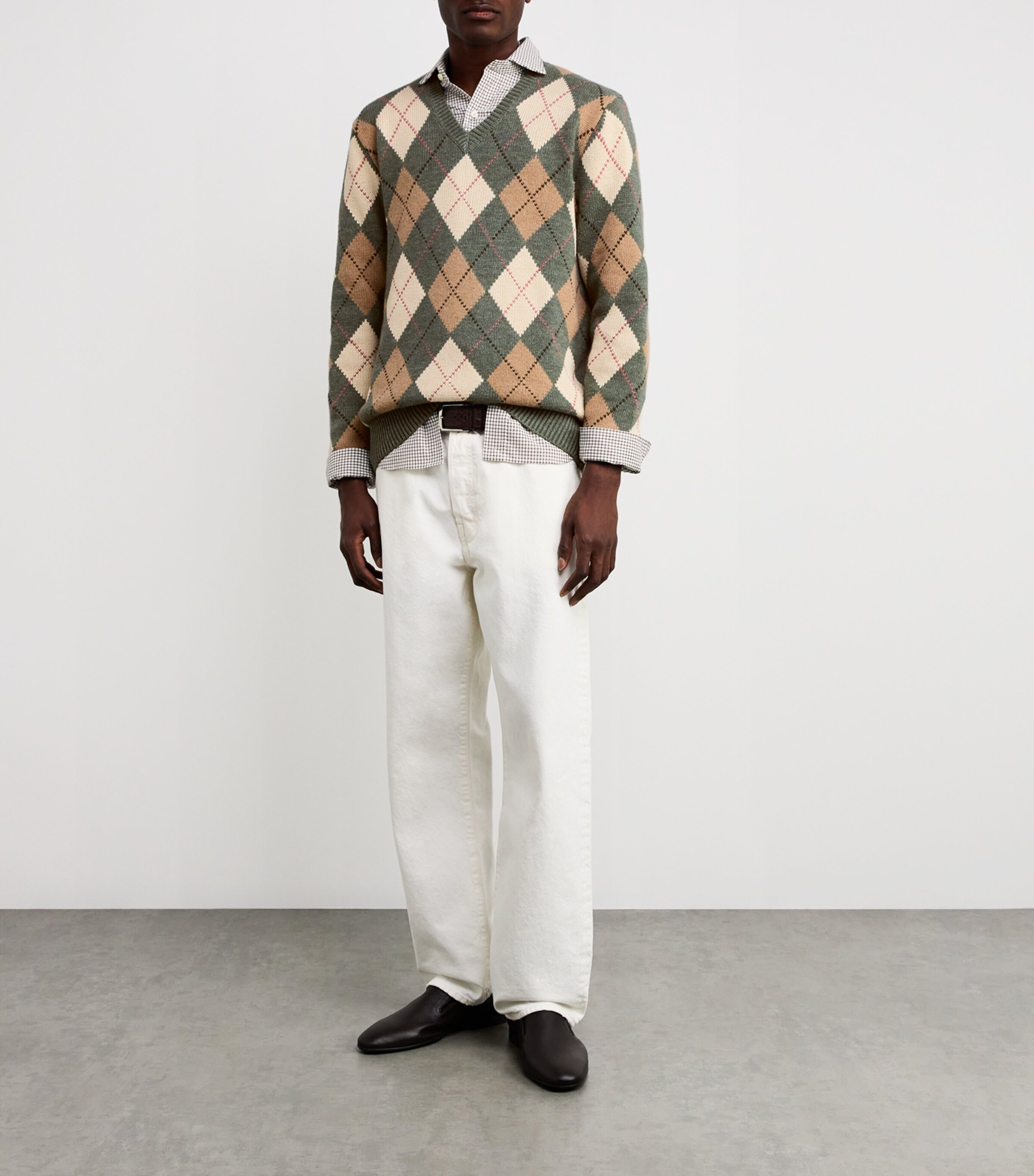 Polo Ralph Lauren Green Cotton-Wool Argyle Sweater | Harrods UK