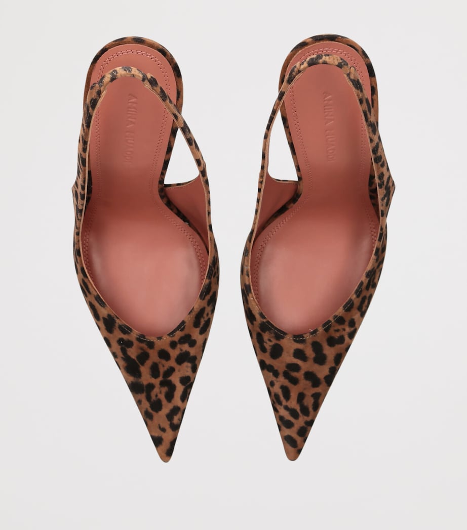 Suede Leopard Print Anok Slingback Pumps 105 BROWN/OTH Image 4