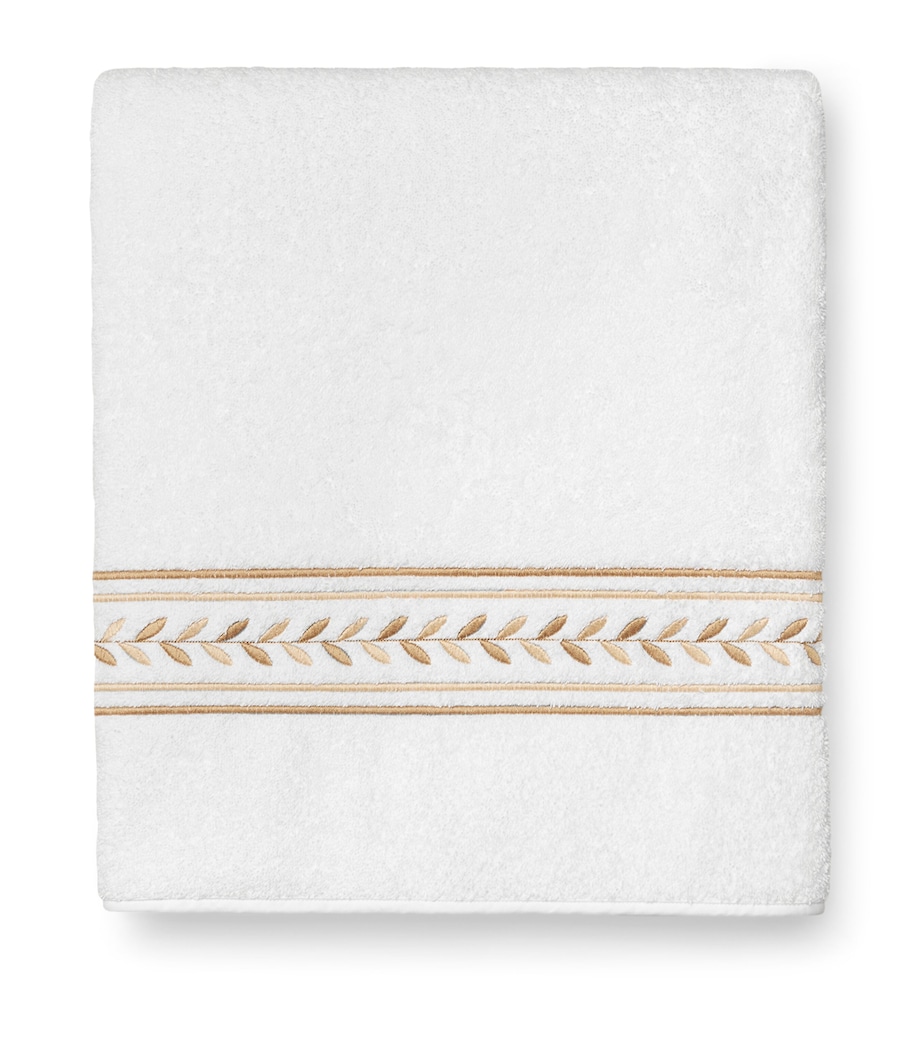 Cotton Impero Bath Sheet (40cm x 70cm) WHITE/BEIGE Image 1