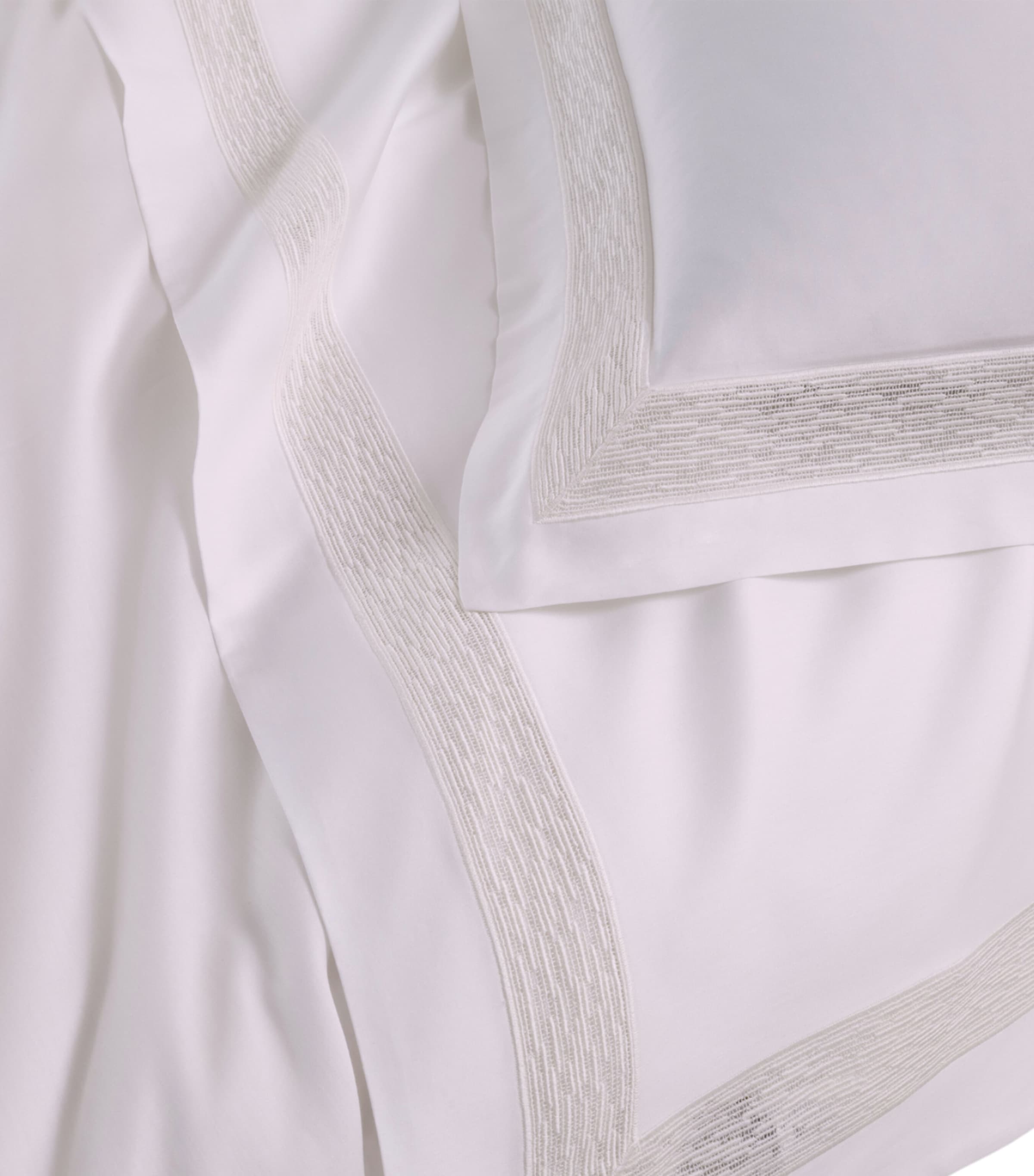 Frette Cotton Balance Lace Oxford Pillowcase (51cm x 71cm) Milk Image 6