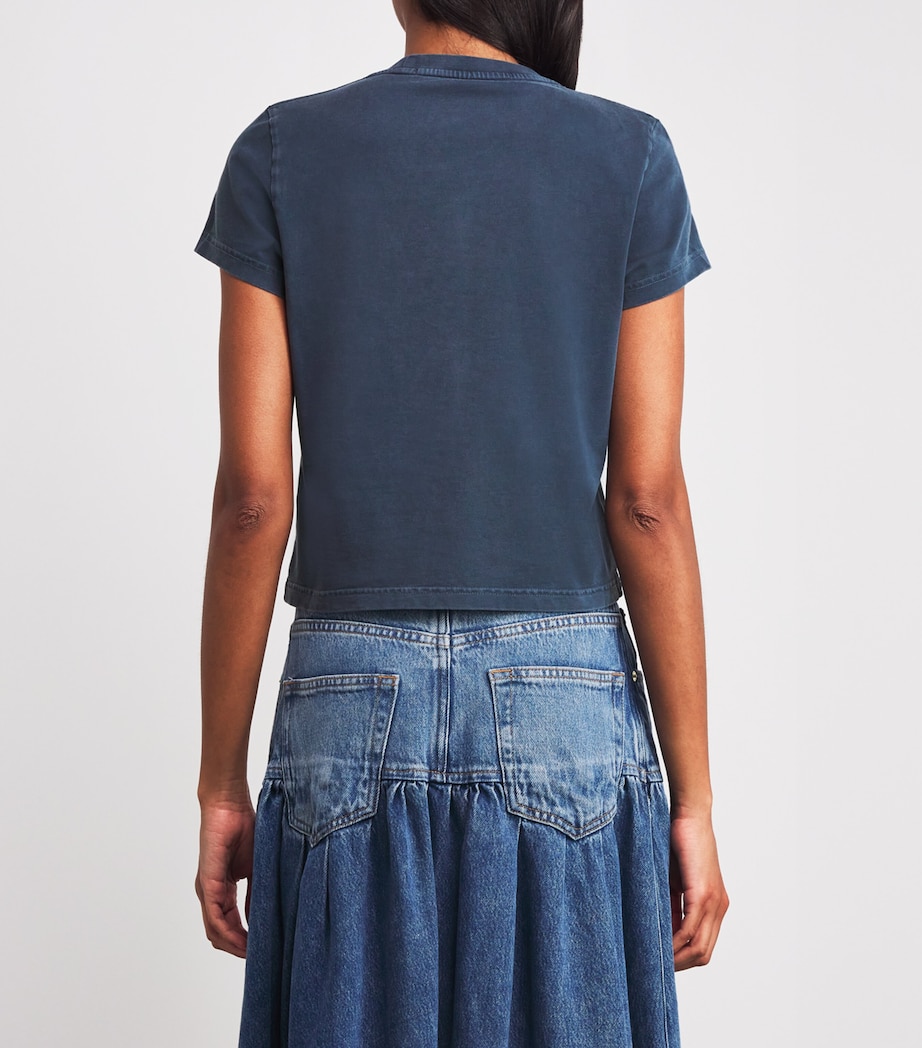 Cotton Logo T-Shirt 421B WASHED NAVY Image 4
