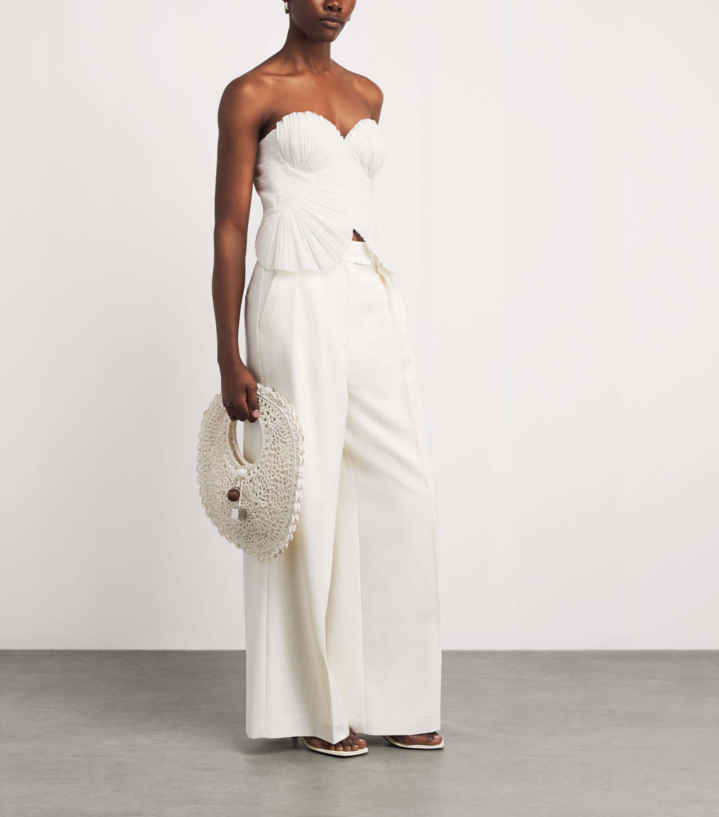 Cult Gaia Womens Pleated Jace Top Off White Image 2